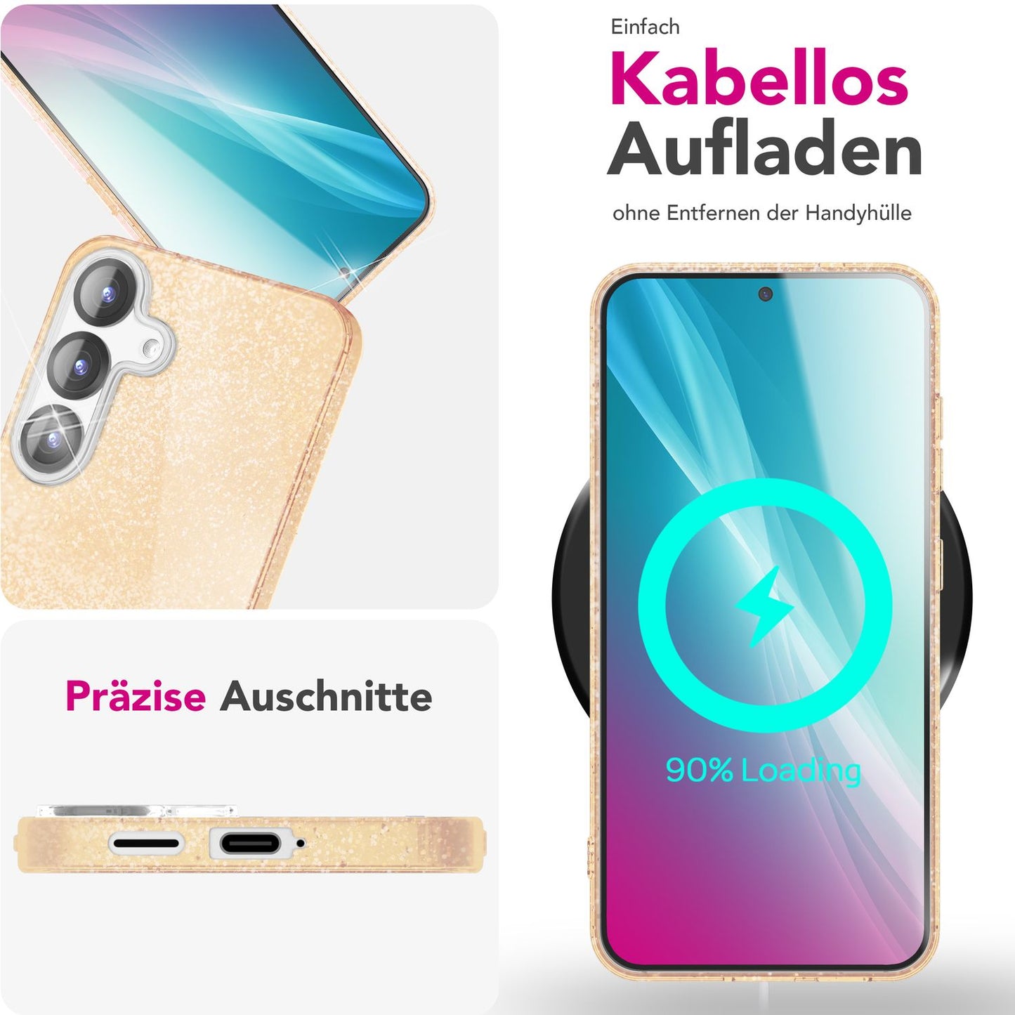 Etui NALIA ShinePop z brokatem diamentowym - Pojemność: N/D Moc: N/D Rozmiar: 6,7 cala