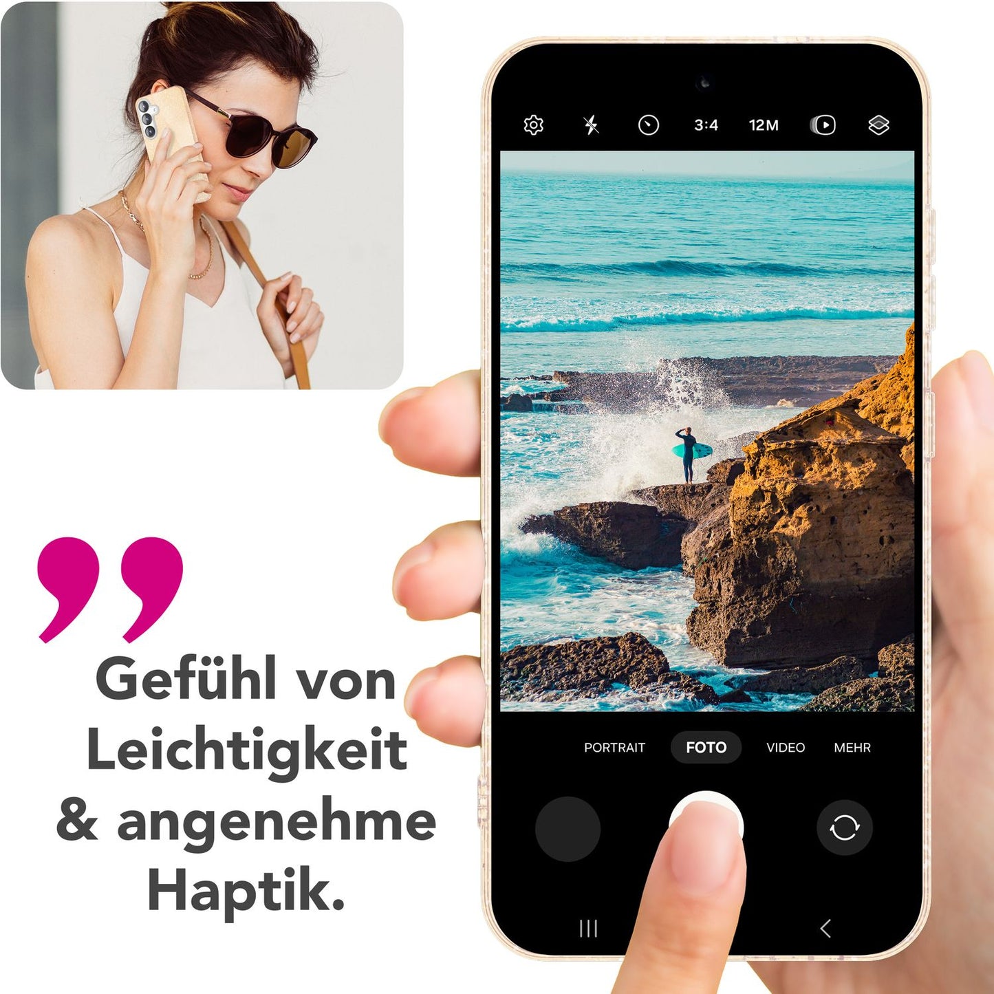 Etui NALIA ShinePop z brokatem diamentowym - Pojemność: N/D Moc: N/D Rozmiar: 6,7 cala