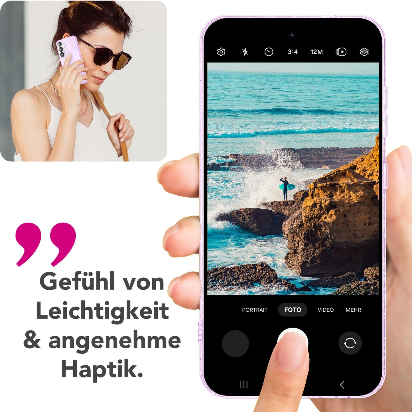 Etui NALIA ShinePop z brokatem diamentowym - Pojemność: N/D Moc: N/D Rozmiar: 6,7 cala