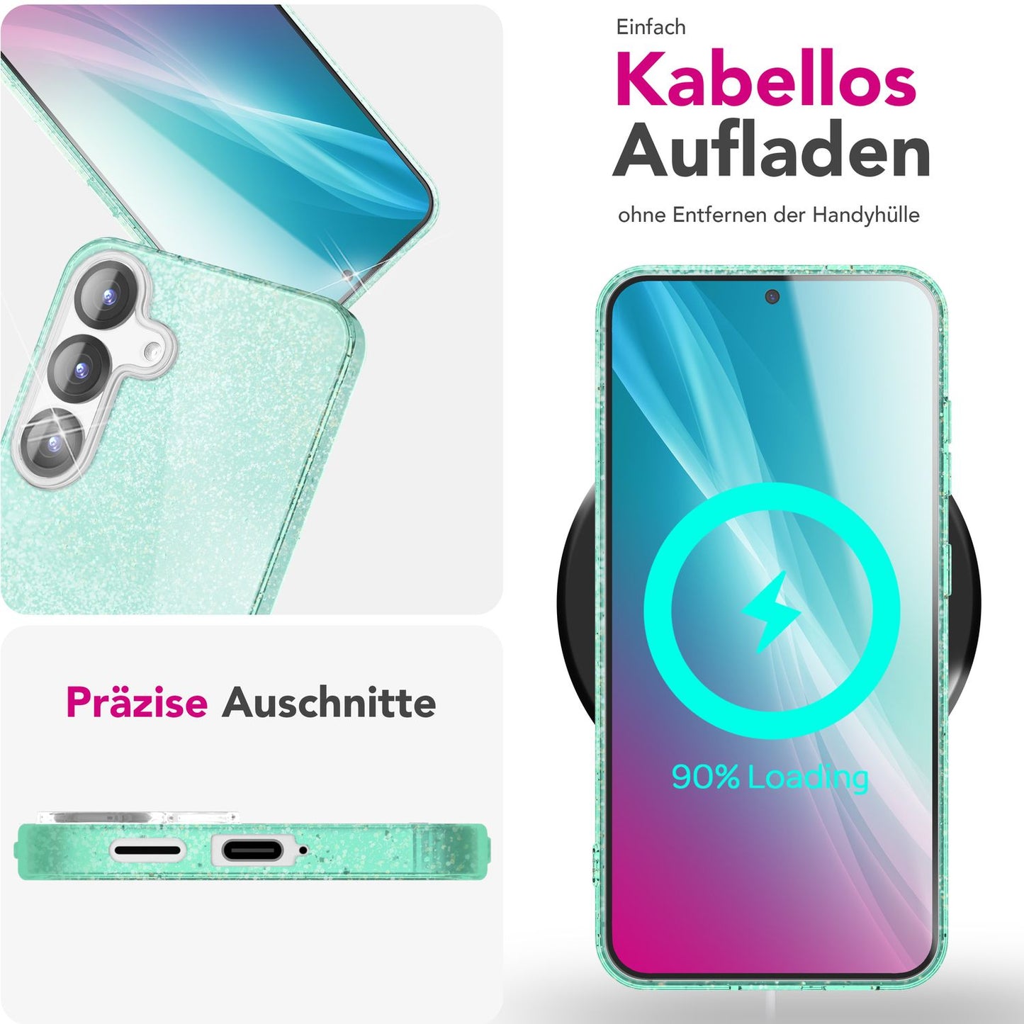 Etui NALIA ShinePop z brokatem diamentowym - Pojemność: N/D Moc: N/D Rozmiar: 6,7 cala