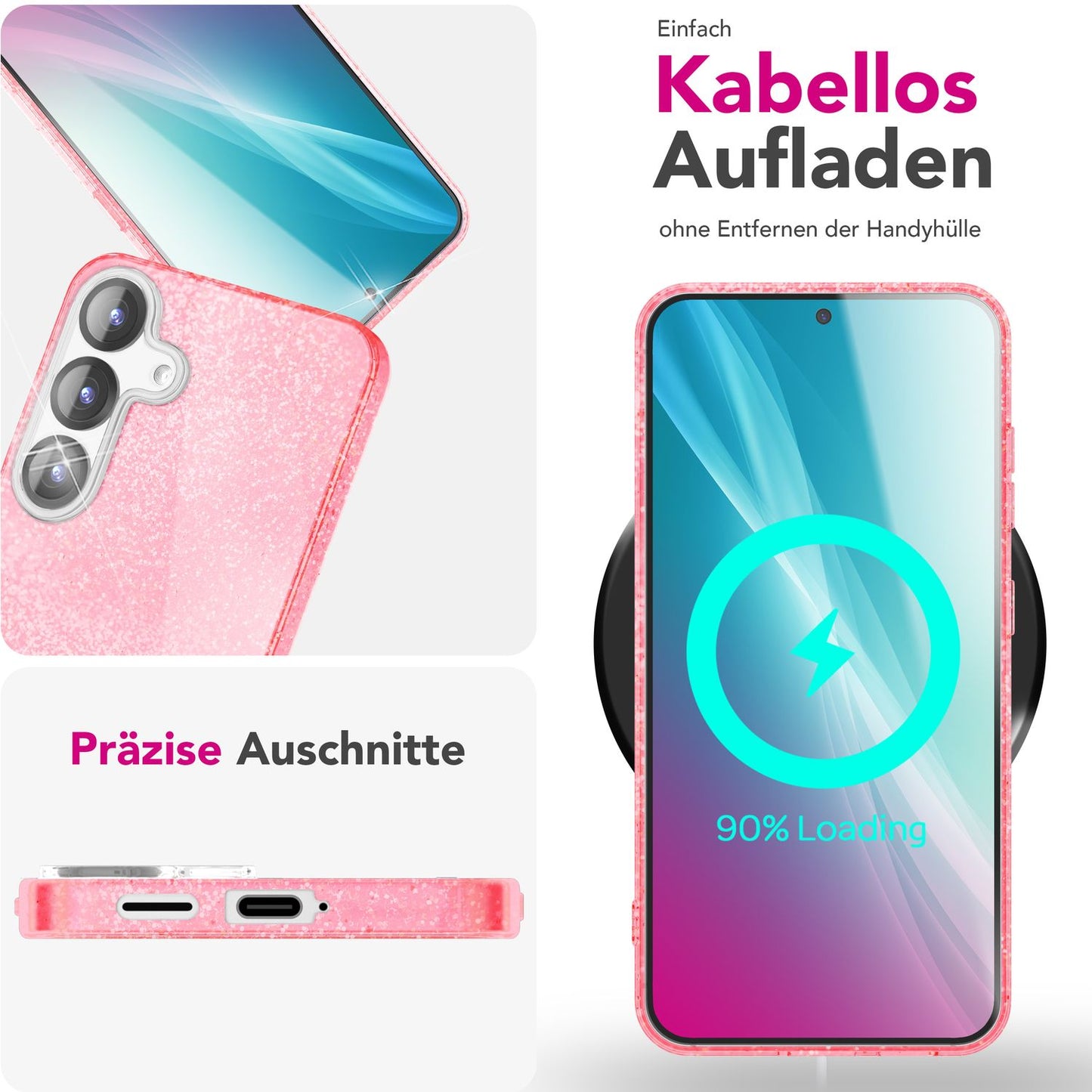 Etui NALIA ShinePop z brokatem diamentowym - Pojemność: N/D Moc: N/D Rozmiar: 6,7 cala