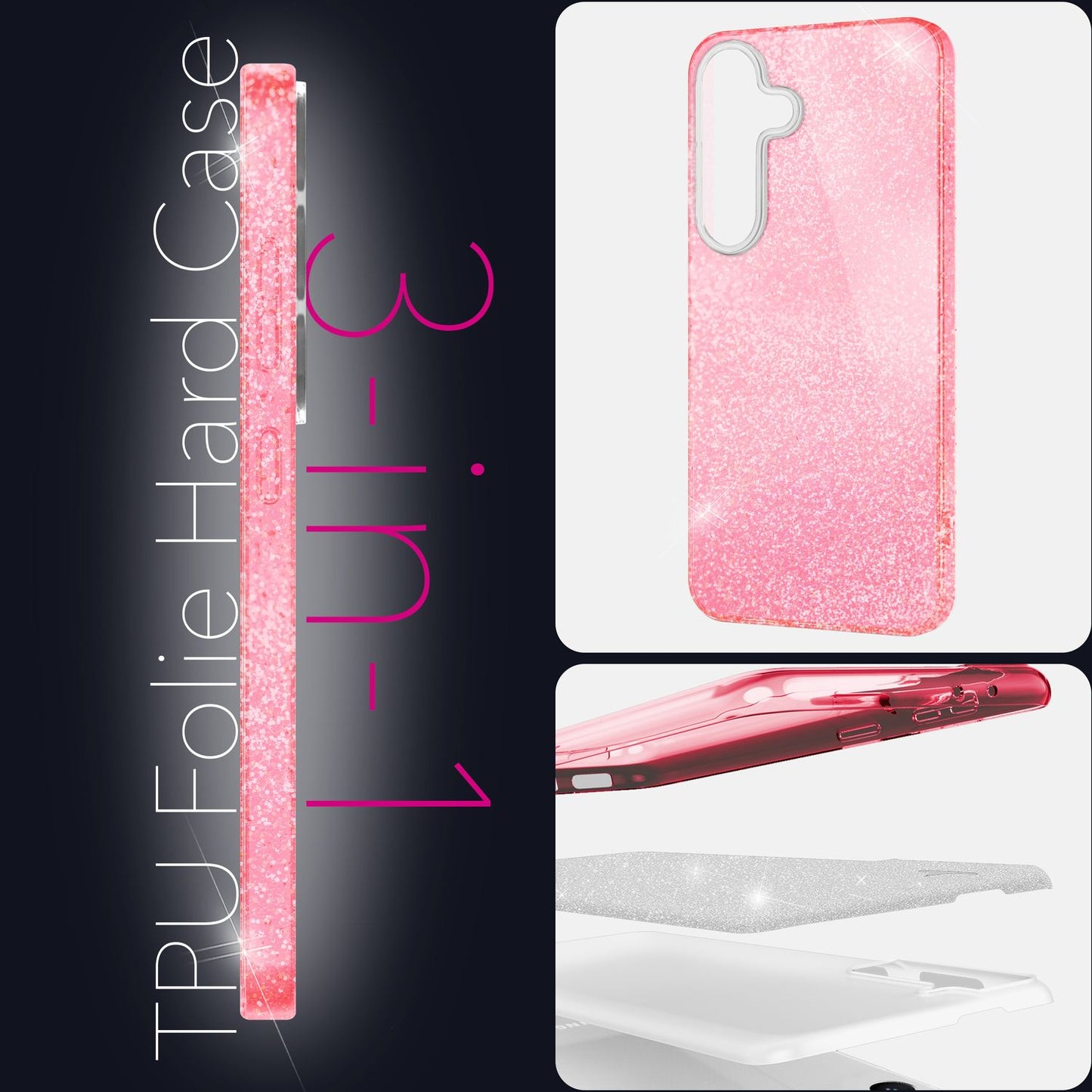 Etui NALIA ShinePop z brokatem diamentowym - Pojemność: N/D Moc: N/D Rozmiar: 6,7 cala