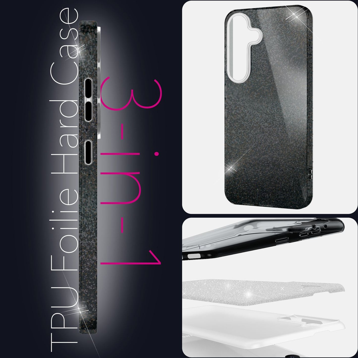 Etui NALIA ShinePop z brokatem diamentowym - Pojemność: N/D Moc: N/D Rozmiar: 6,7 cala