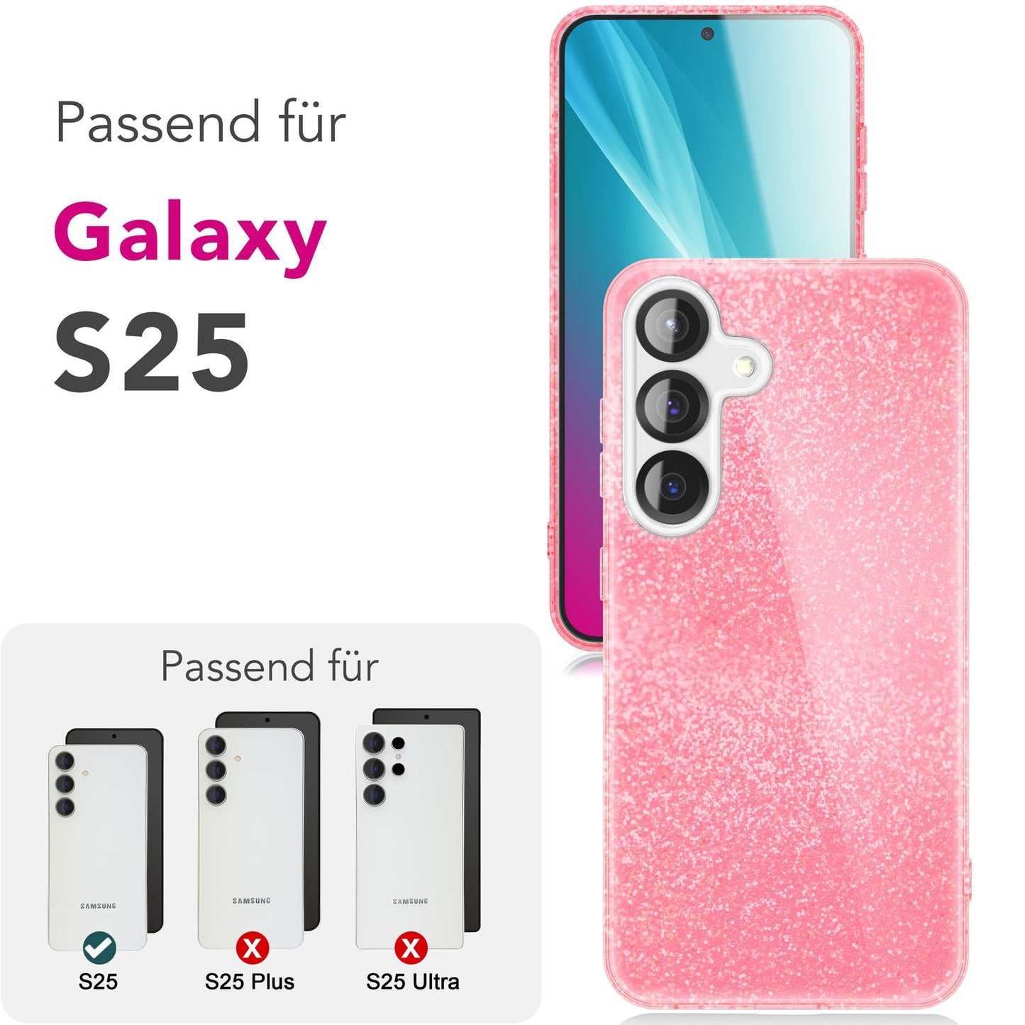 Etui NALIA ShinePop z brokatem diamentowym - Pojemność: N/D Moc: N/D Rozmiar: 6,7 cala