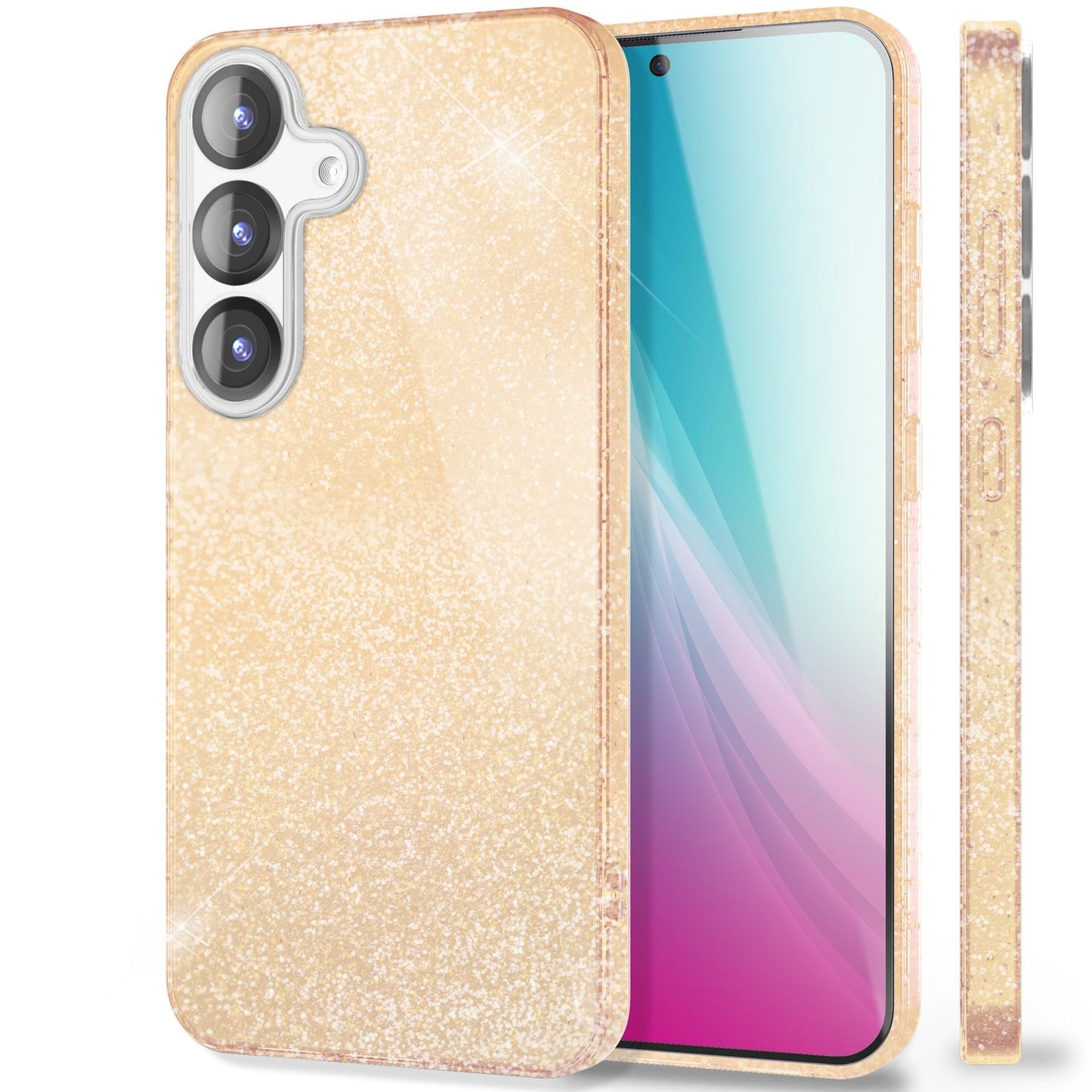NALIA ShinePop für Samsung Galaxy S25 Plus Hülle, Schillernde Diamant Pailletten Glitzerhülle, Glänzende Robuste Silikon Schutzhülle, Brillante Glitzer Handyhülle