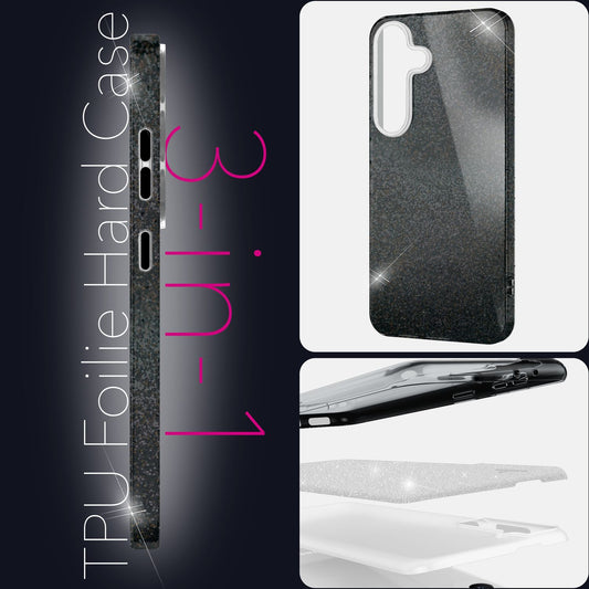 NALIA ShinePop für Samsung Galaxy S25 Plus Hülle, Schillernde Diamant Pailletten Glitzerhülle, Glänzende Robuste Silikon Schutzhülle, Brillante Glitzer Handyhülle