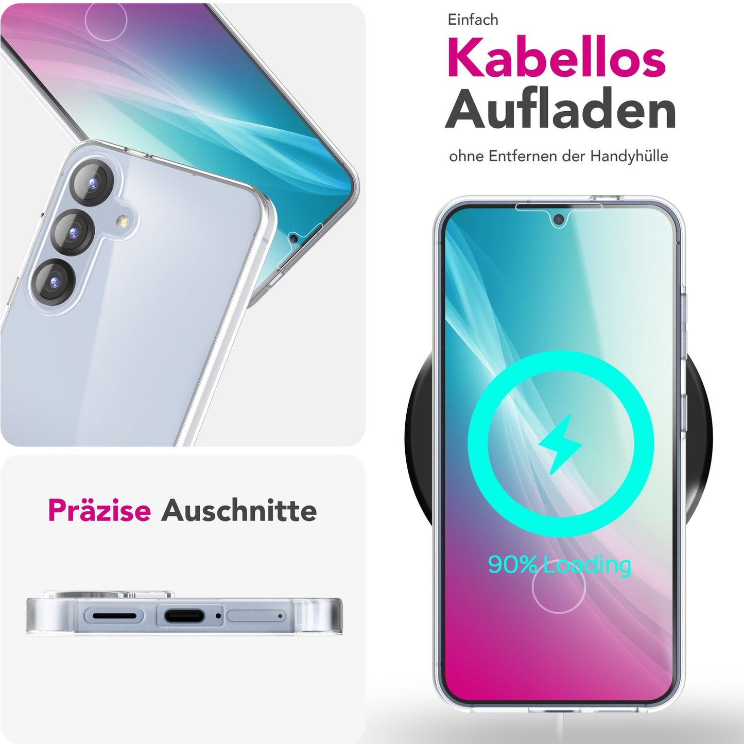 NALIA 360Guard Hülle - 360 Grad Schutz, Zweiteilig, Kristallklar