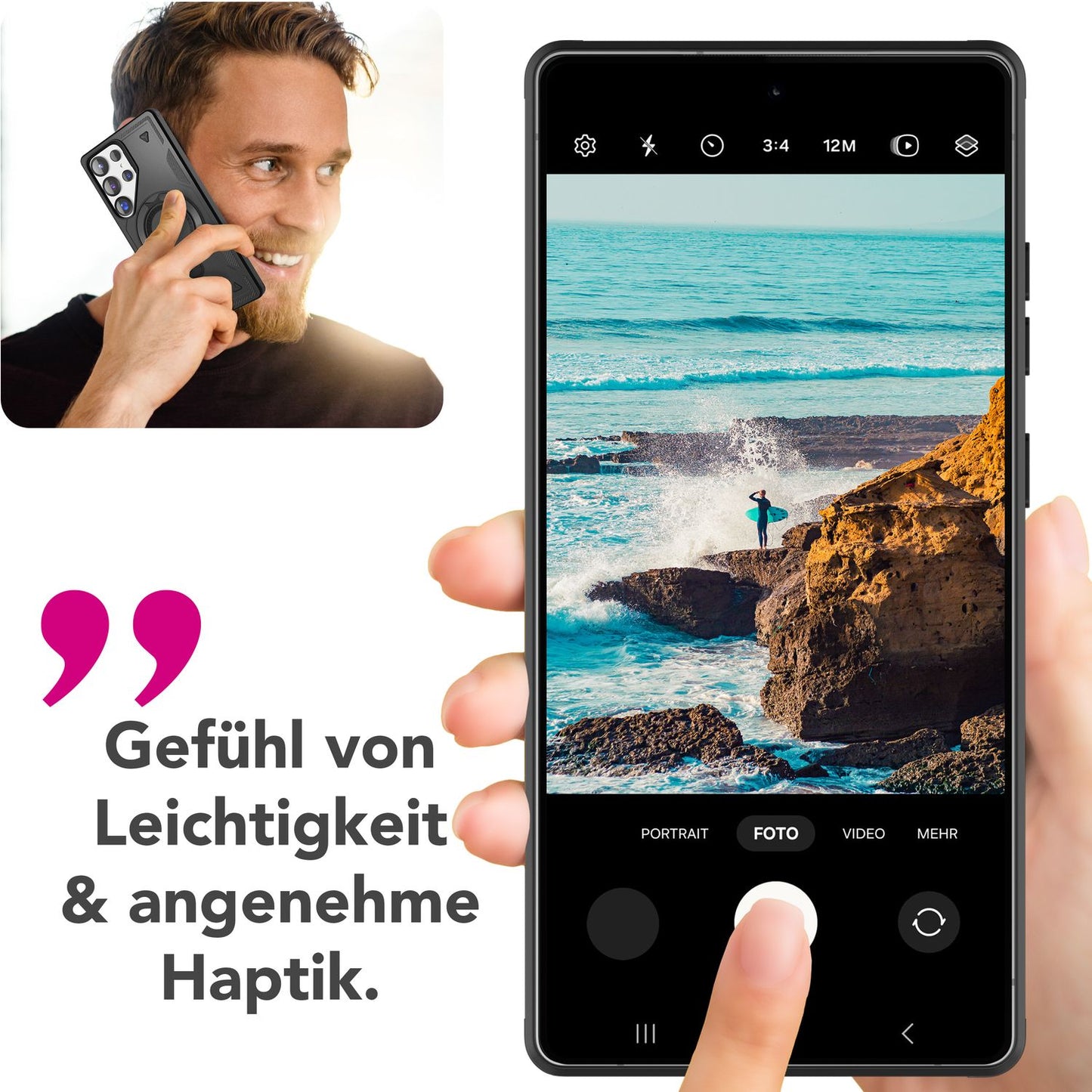 NALIA Stormguard für Samsung Galaxy S25 Ultra Hülle für MagSafe, Armor Military Ringhülle, Schlagfeste Fallschutz Handyhülle mit 360° drehbarem Ring für Standfunktion