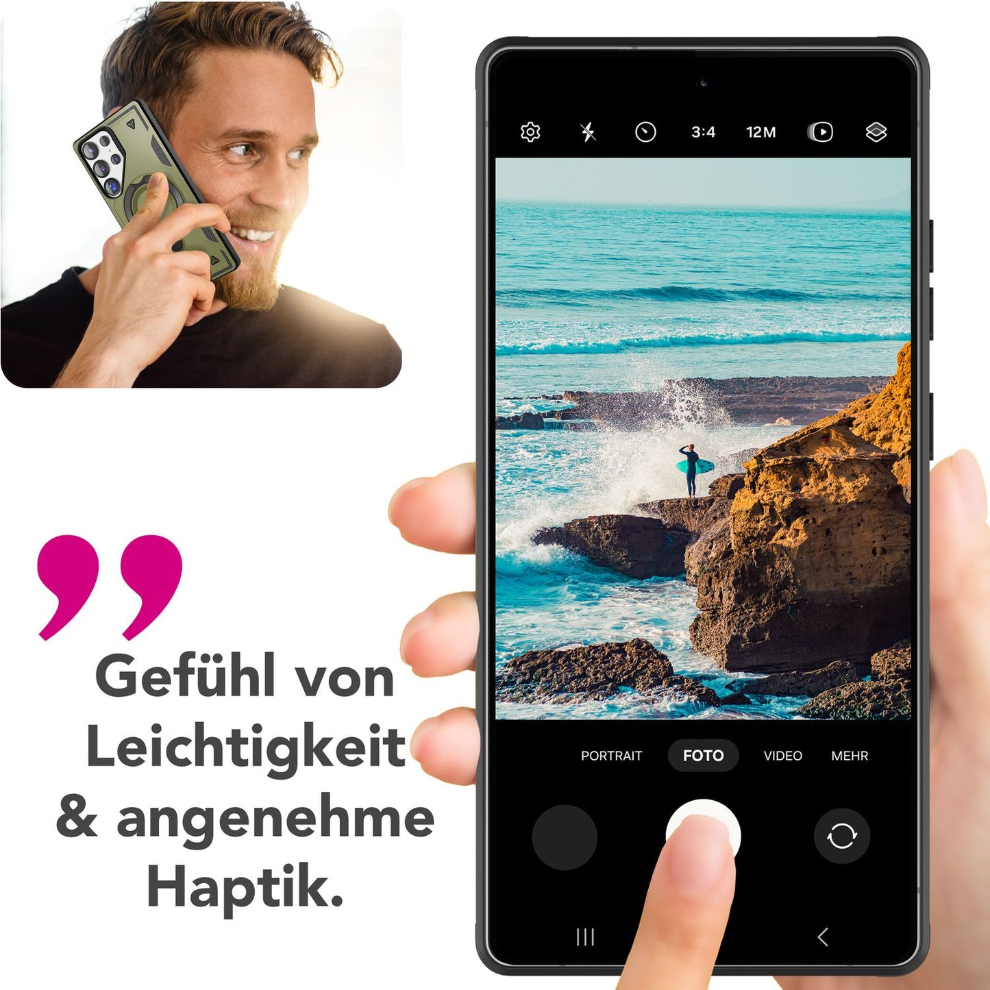 NALIA Stormguard für Samsung Galaxy S25 Ultra Hülle für MagSafe, Armor Military Ringhülle, Schlagfeste Fallschutz Handyhülle mit 360° drehbarem Ring für Standfunktion