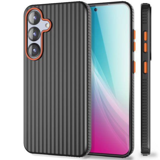 Husa NALIA Nova pentru Samsung Galaxy S25, husă de protecție ultra-subțire cu textură ondulată cu aspect metalic, husă de telefon antiderapantă cu rezistență la amprente