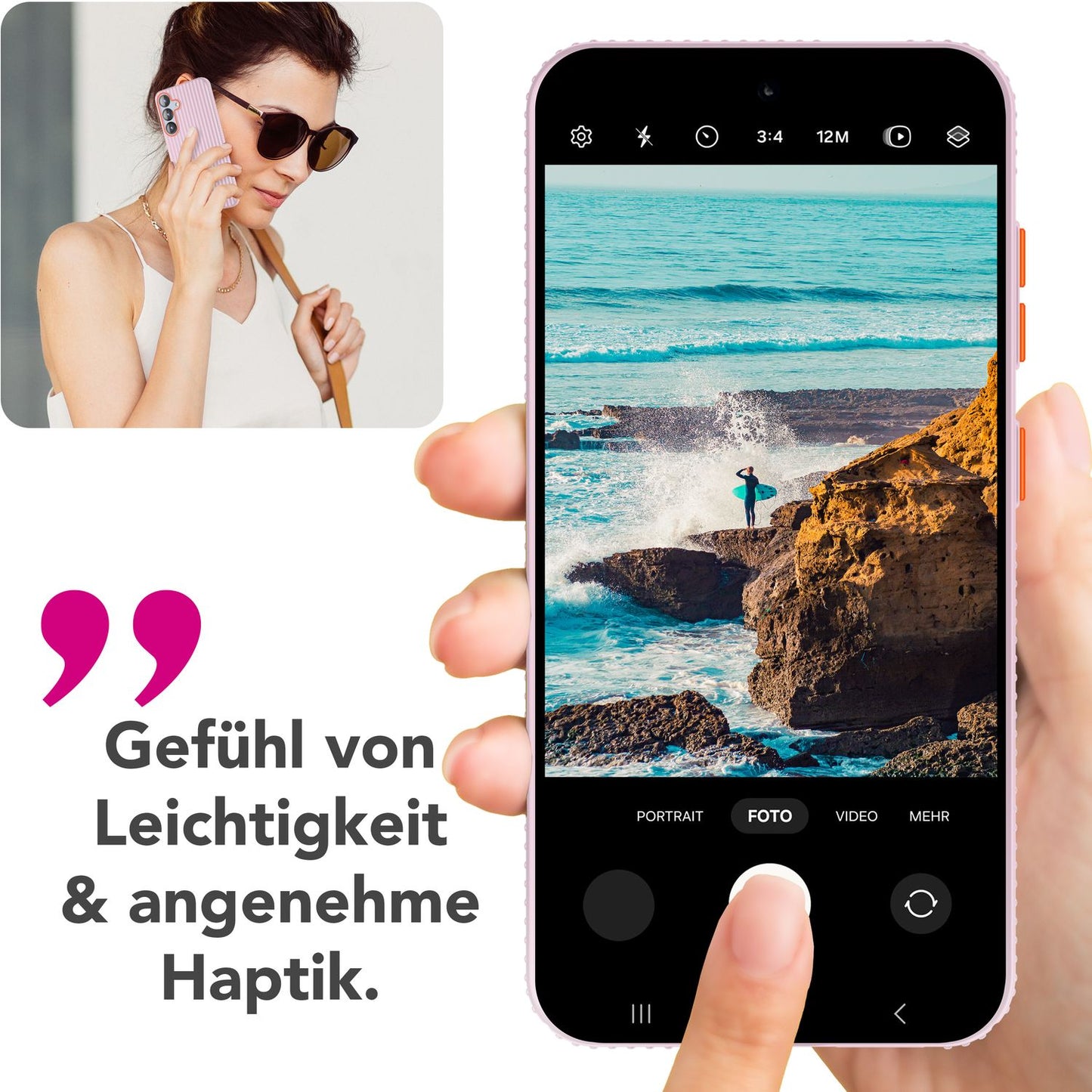 NALIA Nova für Samsung Galaxy S25 Hülle, Ultra-Dünne Harte Schutzhülle mit Wellenstruktur im Metall Look, Rutschfeste Handyhülle mit Fingerabdruck-Resistenz