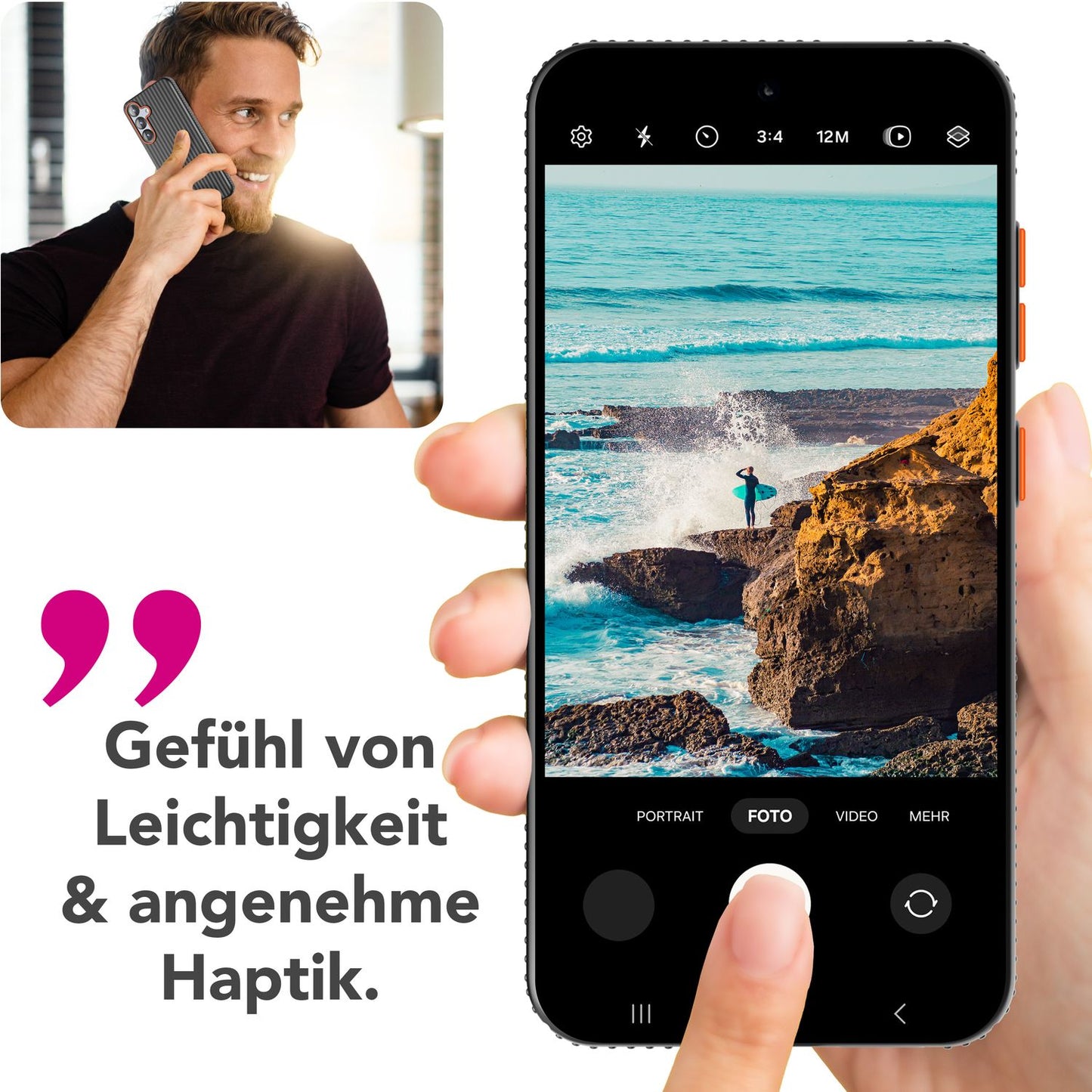 NALIA Nova für Samsung Galaxy S25 Hülle, Ultra-Dünne Harte Schutzhülle mit Wellenstruktur im Metall Look, Rutschfeste Handyhülle mit Fingerabdruck-Resistenz