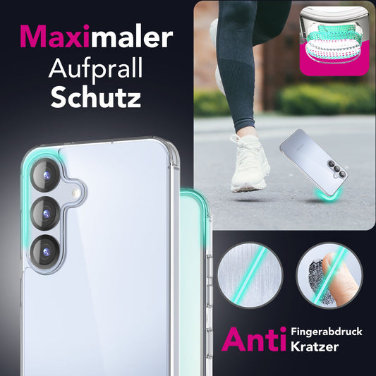 NALIA Blyss für Samsung Galaxy S25 Plus Hülle, Ultra Transparente Handyhülle, Klare Kratzfeste Harte Rückseite und Anti-Schock Silikon-Rahmen, Klarsichthülle mit Anti-Gelb Effekt