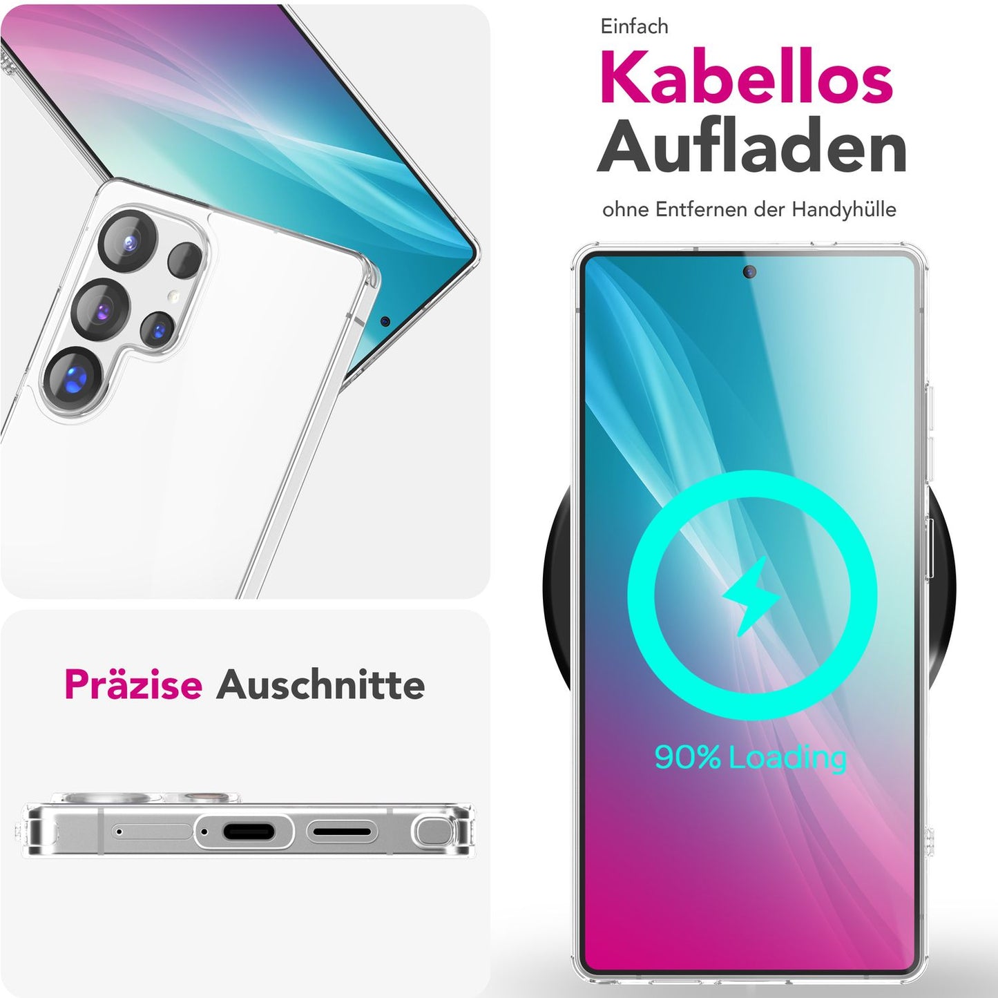 NALIA Blyss für Samsung Galaxy S25 Ultra Hülle, Hochtransparente Kratzfeste Handyhülle, Harte Robuste Rückseite und Anti-Schock Silikon-Rahmen, Klare Schutzhülle, Anti-Gelb Effekt