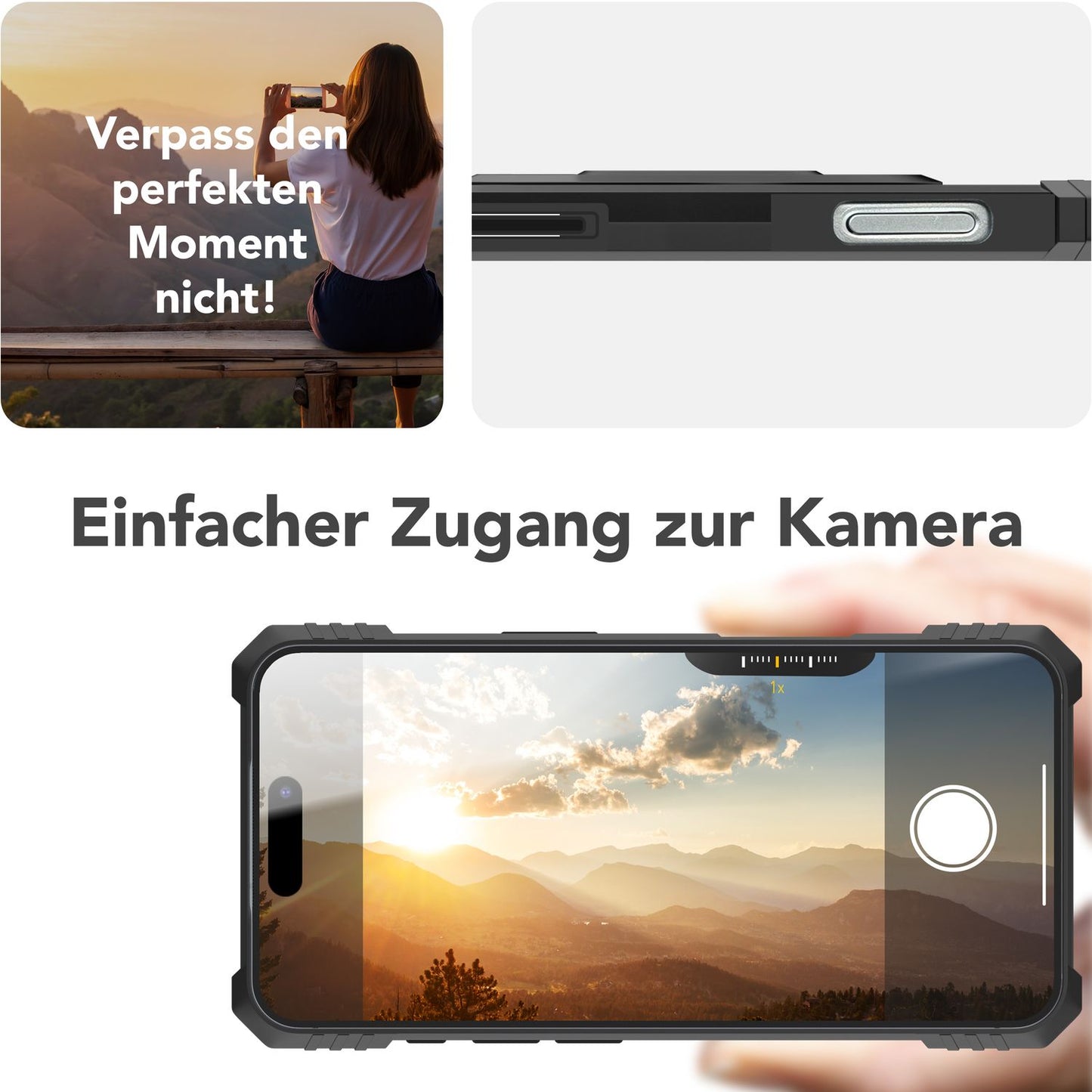 NALIA Granite für iPhone 16 Pro Hülle [für MagSafe], Extrem Robuster Panzerschutz, Starker MagPower Magnet, Schock- und Bruchsicher, Kamera-Standfuß