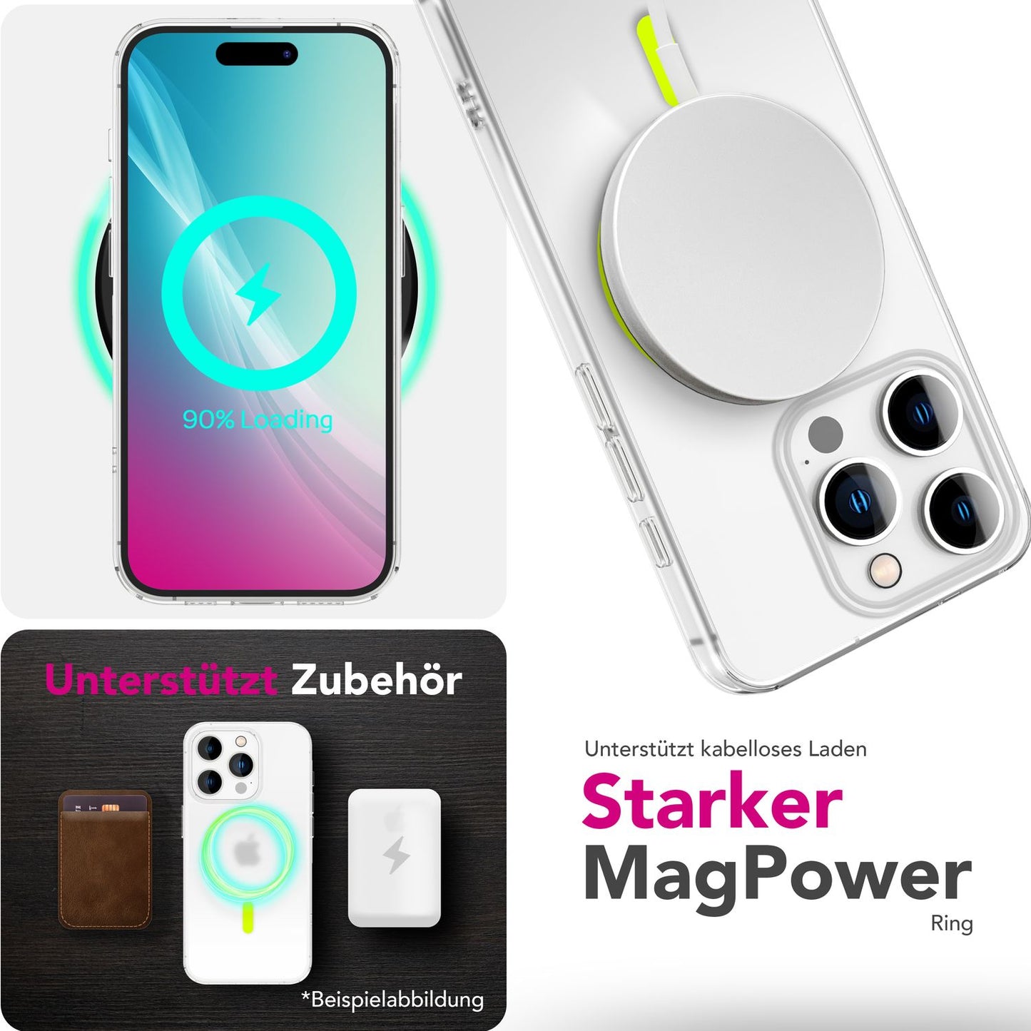 NALIA Thinix für iPhone 16 Pro Max Hülle [für MagSafe], Glow in the Dark Magnetring, Leuchtend, Ultraleicht 0,3mm Dünn, Halbtransparent Milchig, Mattes Frosted Design, Rutschfest