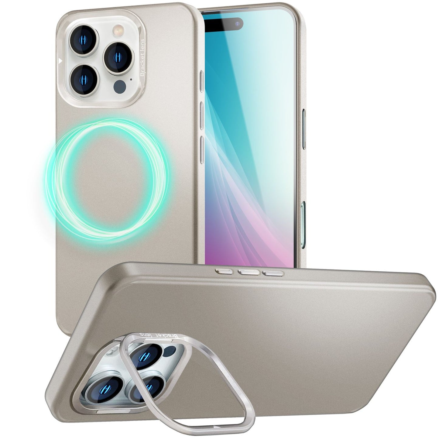 NALIA Overland für iPhone 16 Pro Hülle [für MagSafe], Ultra-Dünnes Hardcase, Unsichtbarer Magnetring, Kamera-Ständer, Mattes Finish, Leicht & Schlank, Schutzhülle