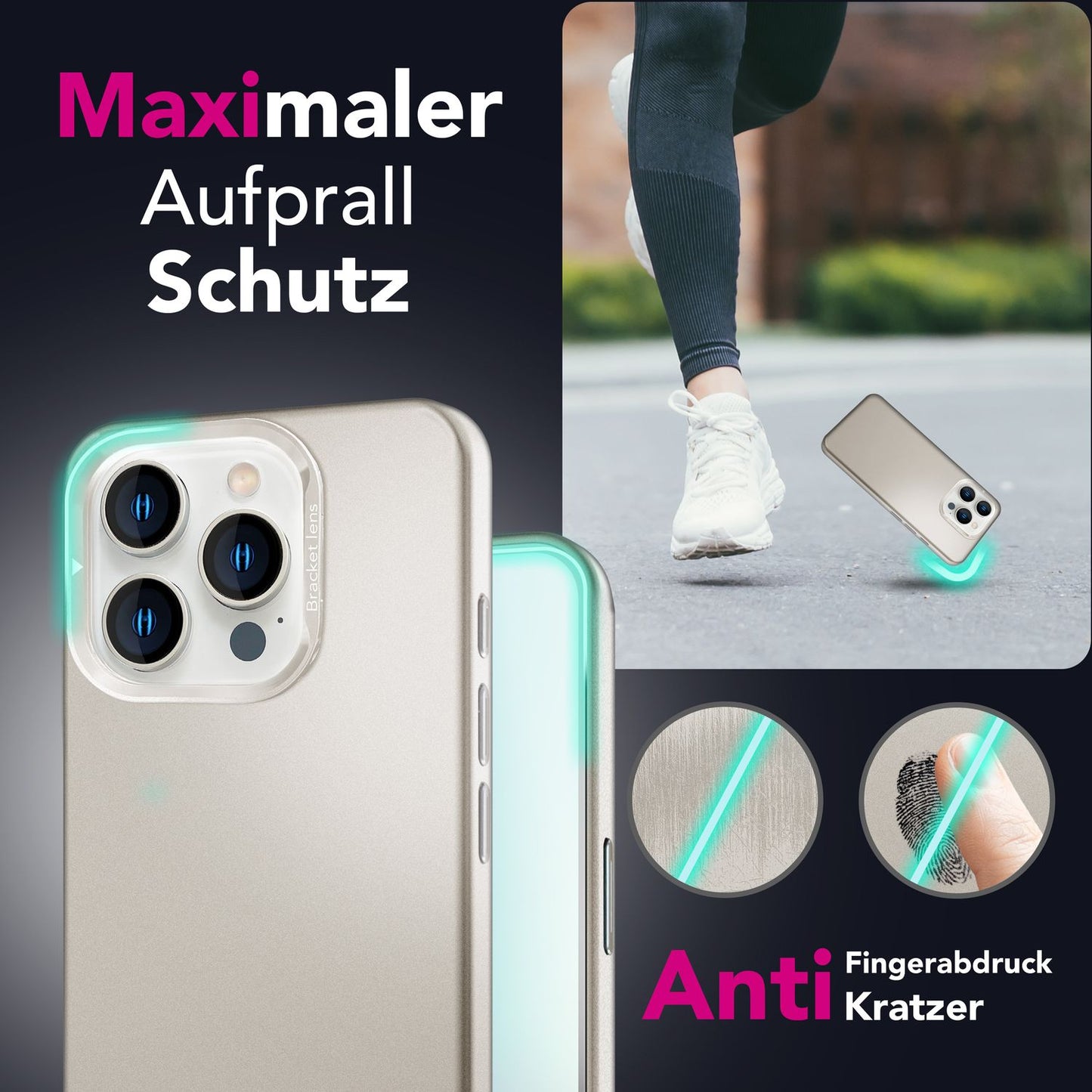 NALIA Overland für iPhone 16 Pro Hülle [für MagSafe], Ultra-Dünnes Hardcase, Unsichtbarer Magnetring, Kamera-Ständer, Mattes Finish, Leicht & Schlank, Schutzhülle