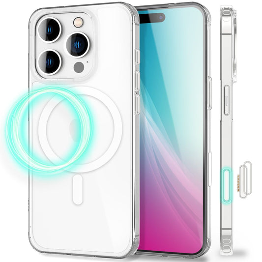 NALIA Strive für iPhone 16 Pro Hülle [für MagSafe], Action Button Touch-Abdeckung, Integrierter Magnetring, Kristallklare Harte Rückseite & TPU-Rahmen, Stoßfest & Kratzsicher