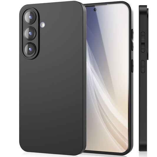 NALIA Strider für Samsung Galaxy S25 Hülle, Schwarze Silikonhülle, Mattierte Schlanke Schutzhülle, Strapazierfähige Dünne Handyhülle mit erhöhtem Kameraschutz und Tastenschutz