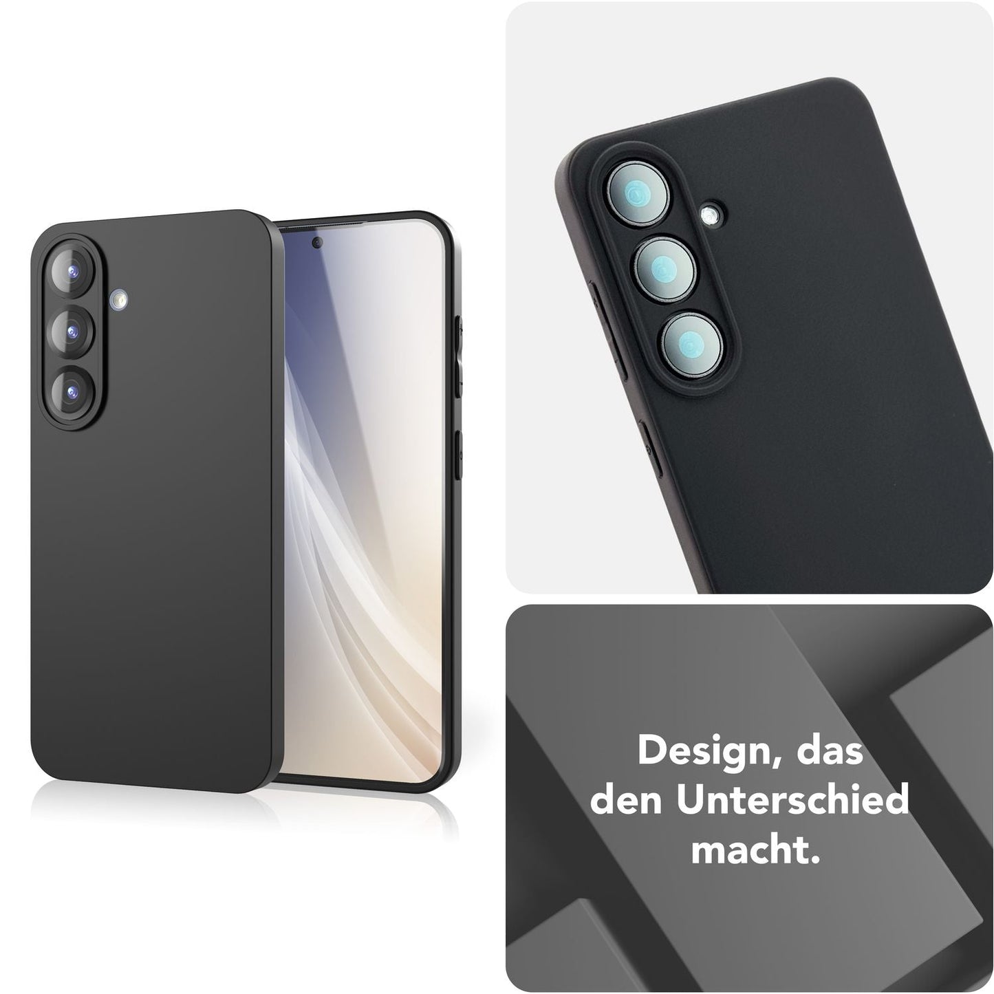 NALIA Strider für Samsung Galaxy S25 Plus Hülle, Schwarze Silikonhülle, Dünne Mattierte Handyhülle mit erhöhtem Kameraschutz und Tastenschutz, Flexible Robuste Schutzhülle