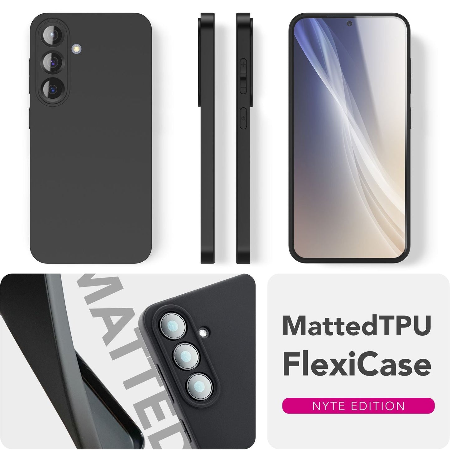 NALIA Strider für Samsung Galaxy S25 Plus Hülle, Schwarze Silikonhülle, Dünne Mattierte Handyhülle mit erhöhtem Kameraschutz und Tastenschutz, Flexible Robuste Schutzhülle