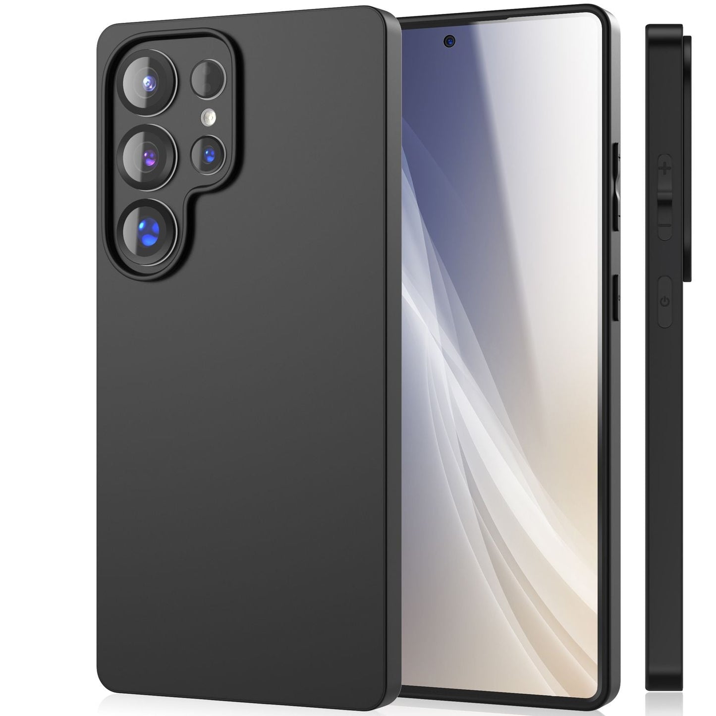 NALIA Strider für Samsung Galaxy S25 Ultra Hülle, Schwarze Silikonhülle, Schlanke Mattierte Handyhülle mit erhöhtem Kameraschutz und Tastenschutz, Flexible Griffige Schutzhülle