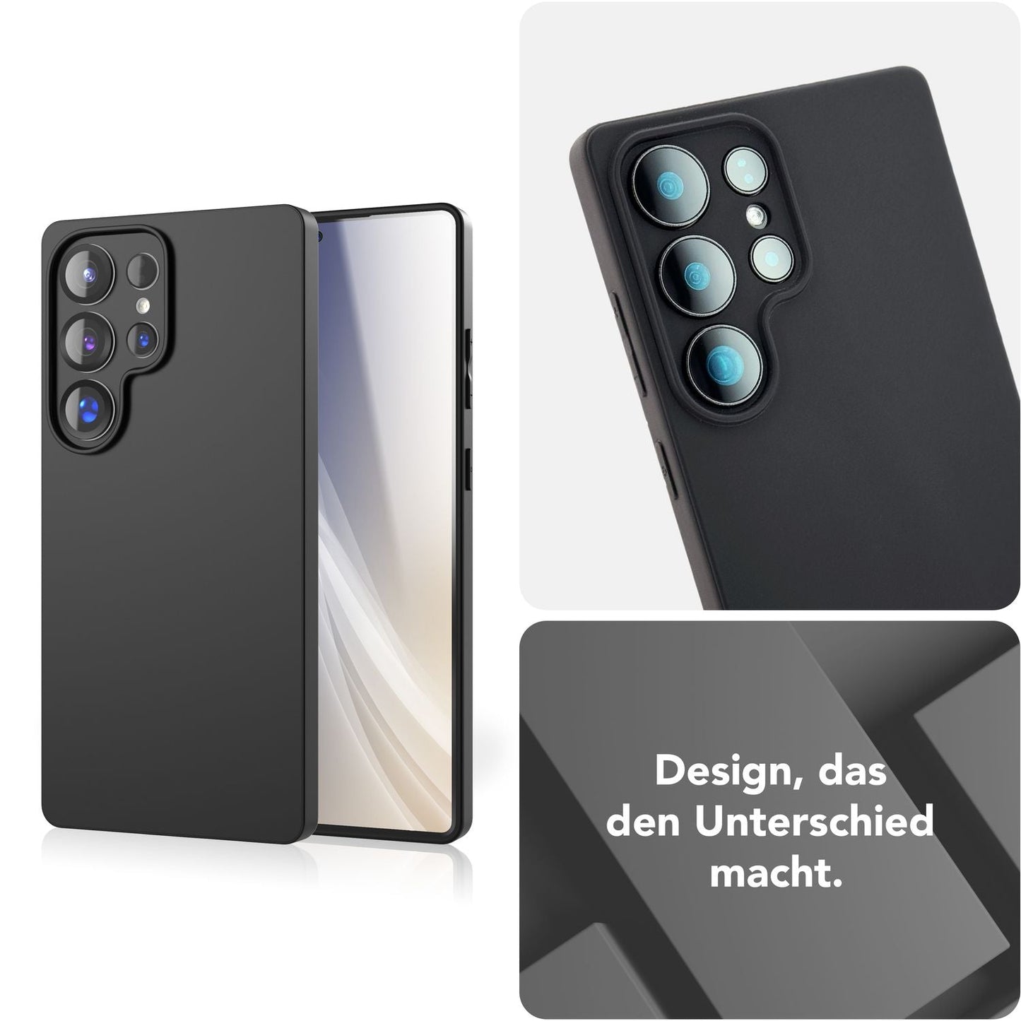 NALIA Strider für Samsung Galaxy S25 Ultra Hülle, Schwarze Silikonhülle, Schlanke Mattierte Handyhülle mit erhöhtem Kameraschutz und Tastenschutz, Flexible Griffige Schutzhülle