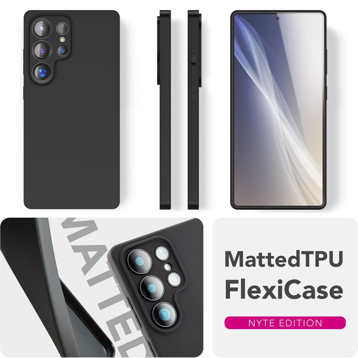 NALIA Strider für Samsung Galaxy S25 Ultra Hülle, Schwarze Silikonhülle, Schlanke Mattierte Handyhülle mit erhöhtem Kameraschutz und Tastenschutz, Flexible Griffige Schutzhülle