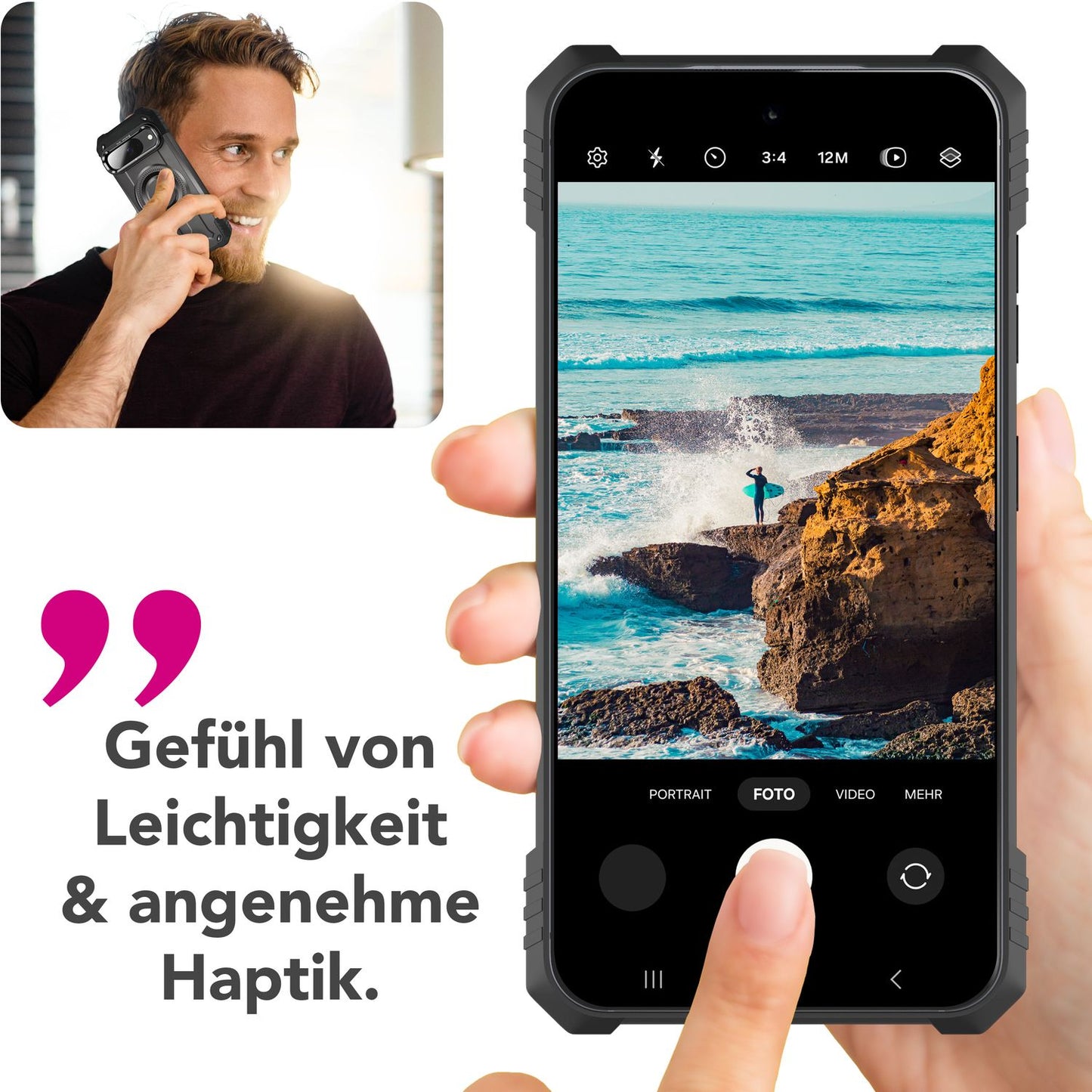 NALIA Granite Hülle für Google Pixel 9 – Handyhülle für MagSafe, Stoßfestes Panzer Hardcase mit Dual-Layer Schutz, Integrierter Metall-Kickstand, Military Cover