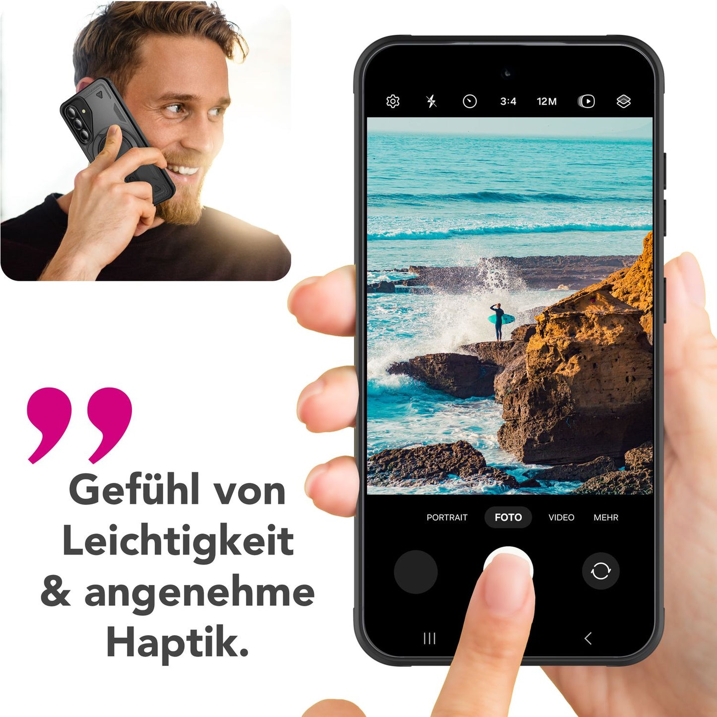 NALIA Stormguard Hülle für Samsung Galaxy A26 – für MagSafe, Stoßfeste Panzer Schutzhülle mit 360° Dreh Ring, Outdoor Kickstand Case mit Fallschutz, Military Cover