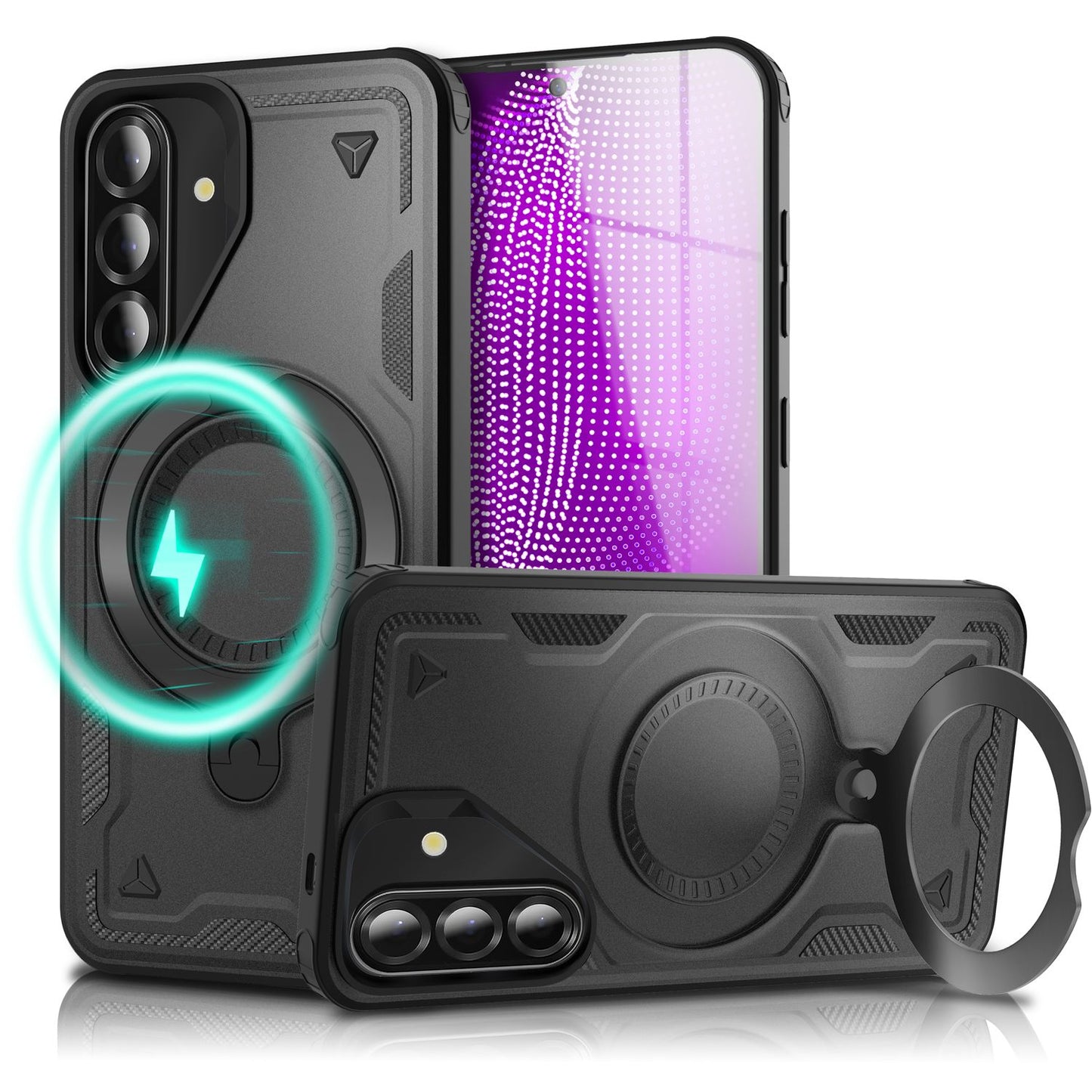 NALIA Stormguard Hülle für Samsung Galaxy A36 – für MagSafe, Military Style Handyhülle mit Stoßdämpfung & 360° Ringhalter, Robustes Hartschalen Cover, Outdoor Case