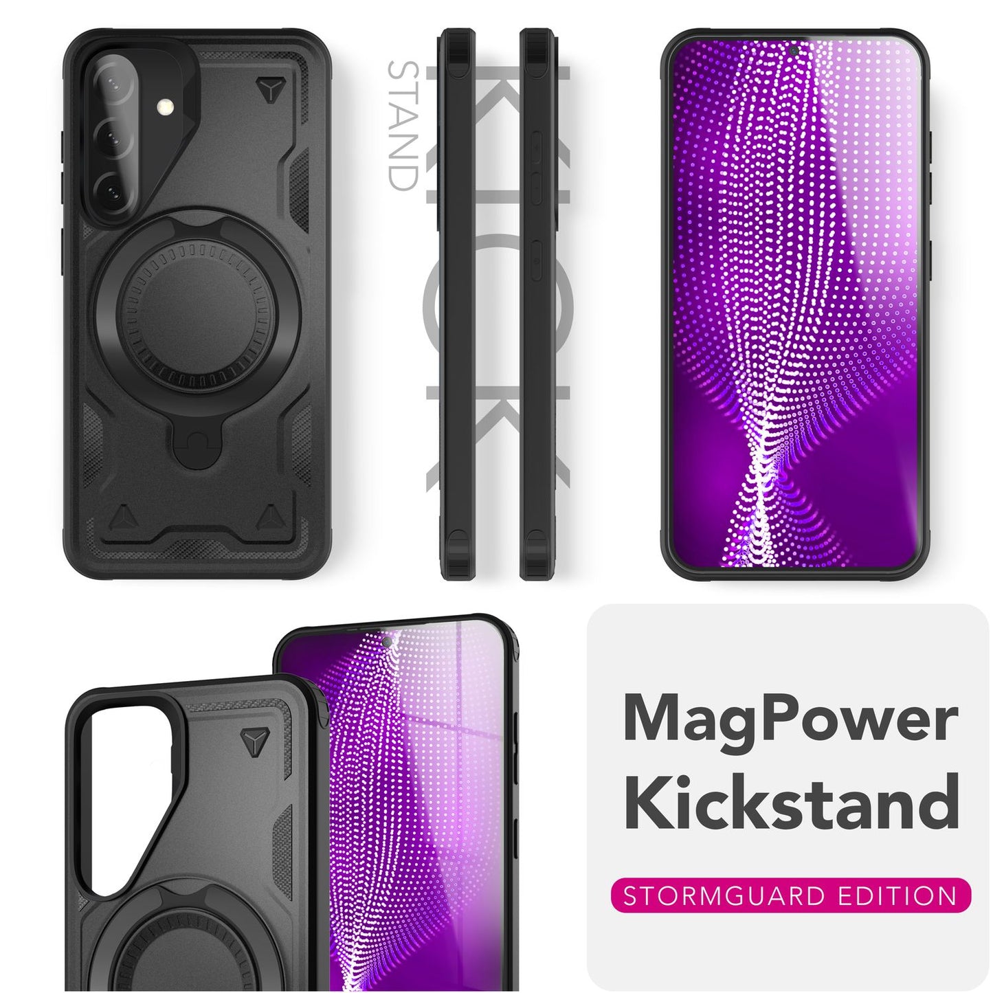 NALIA Stormguard Hülle für Samsung Galaxy A36 – für MagSafe, Military Style Handyhülle mit Stoßdämpfung & 360° Ringhalter, Robustes Hartschalen Cover, Outdoor Case