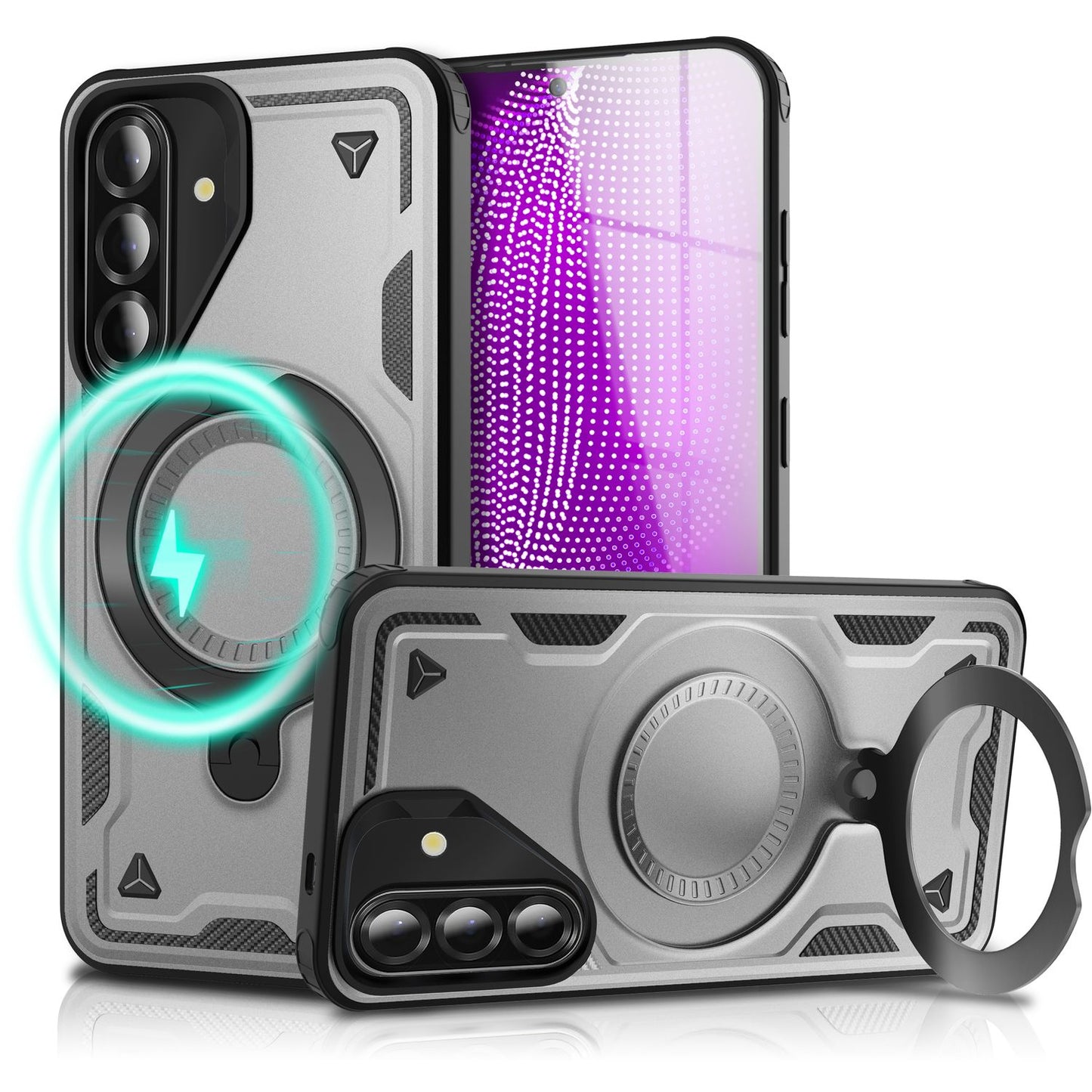 NALIA Stormguard Hülle für Samsung Galaxy A36 – für MagSafe, Military Style Handyhülle mit Stoßdämpfung & 360° Ringhalter, Robustes Hartschalen Cover, Outdoor Case