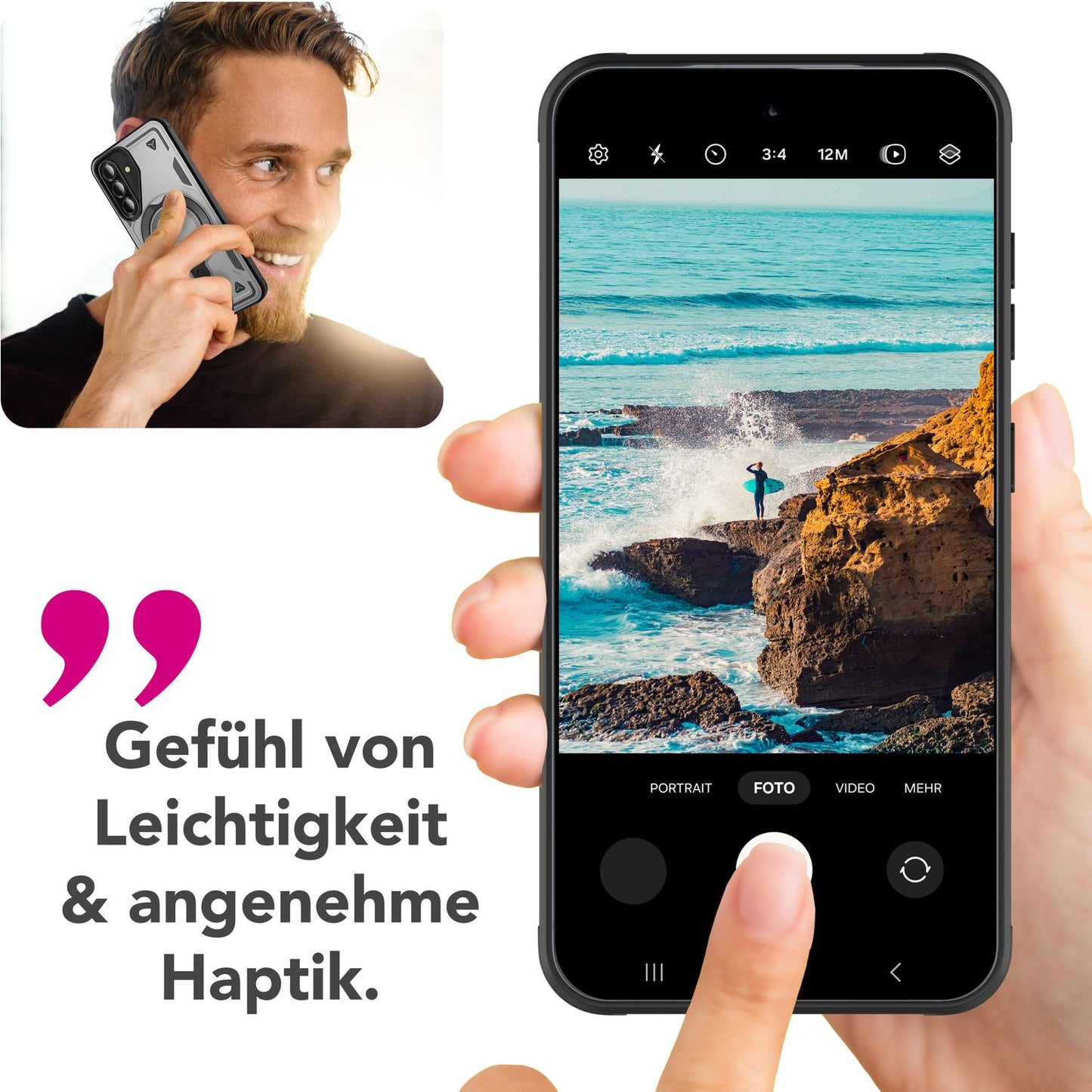 NALIA Stormguard Hülle für Samsung Galaxy A36 – für MagSafe, Military Style Handyhülle mit Stoßdämpfung & 360° Ringhalter, Robustes Hartschalen Cover, Outdoor Case