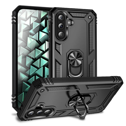 NALIA RingDefend Hülle für Samsung Galaxy A56 – Schlagfeste Military Schutzhülle mit 360° Ringhalter, Stoßfestes Outdoor Armor Case mit Anti-Rutsch Grip, Panzerhülle - Schwarz