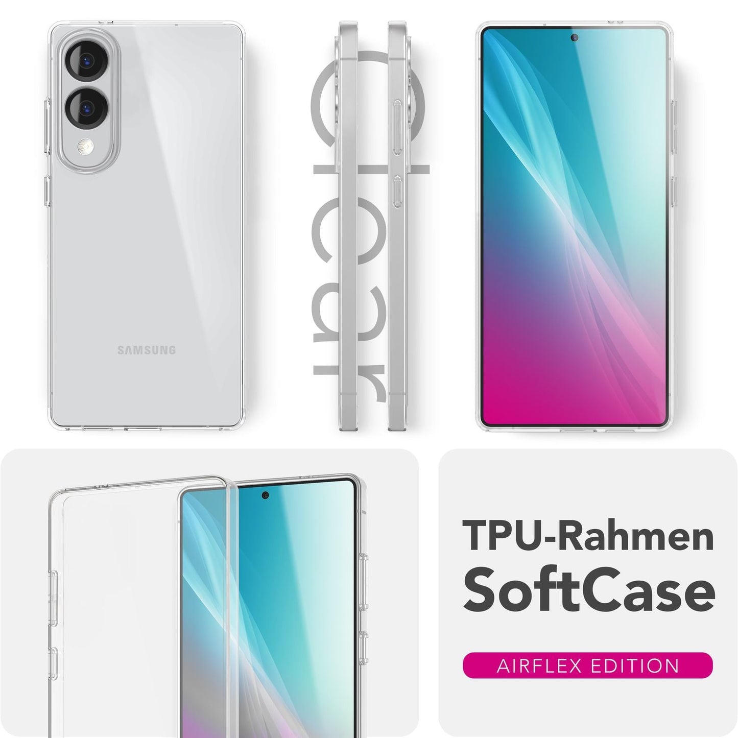 Husa NALIA AirFlex pentru Galaxy S25 Edge, transparentă - carcasă de protecție TPU, efect anti-îngălbenire, transparentă