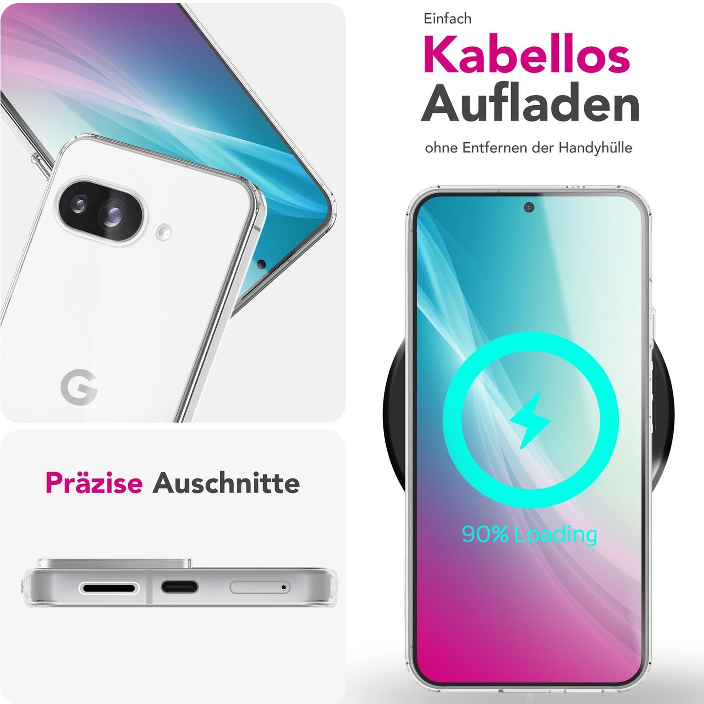 Carcasă NALIA AirFlex - Carcasă transparentă TPU pentru Pixel 9a, absorbție a șocurilor