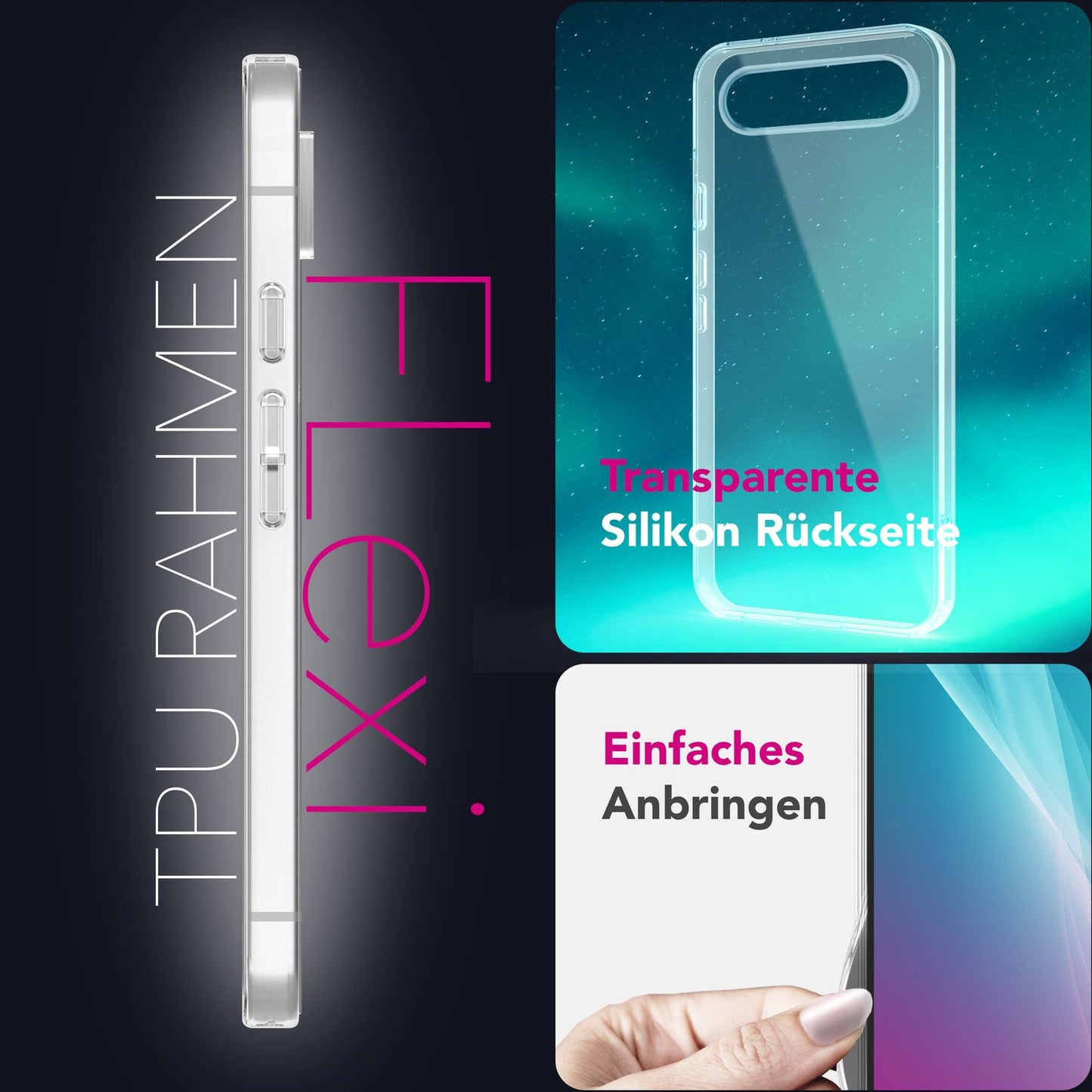 NALIA Berlin AirFlex Hülle - Kristallklare TPU Silikonhülle Für Google Pixel 9, Schlank, Stoßdämpfend, Passgenau