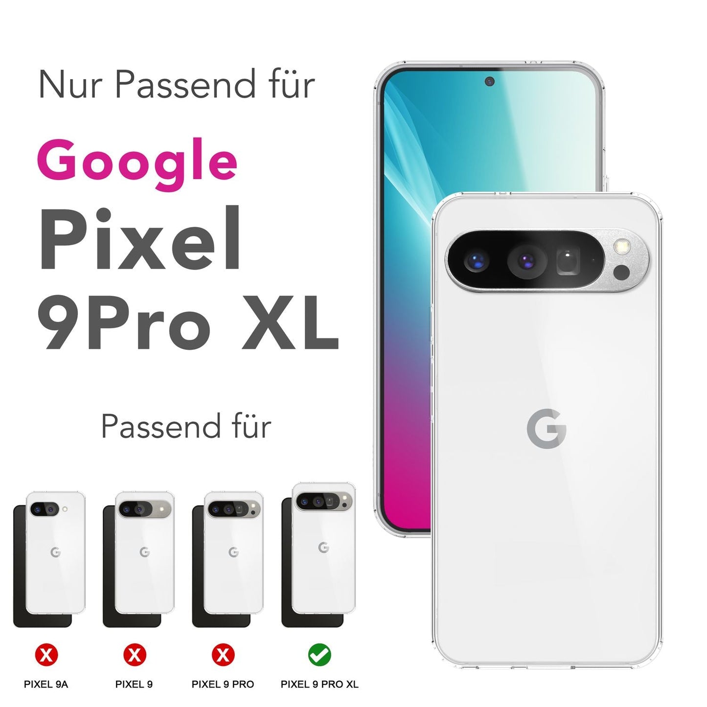 Husă NALIA AirFlex transparentă TPU pentru Pixel 9 Pro XL - Capacitate, Claritate, Performanță, Rezistență la șocuri, Dimensiune, Potrivire