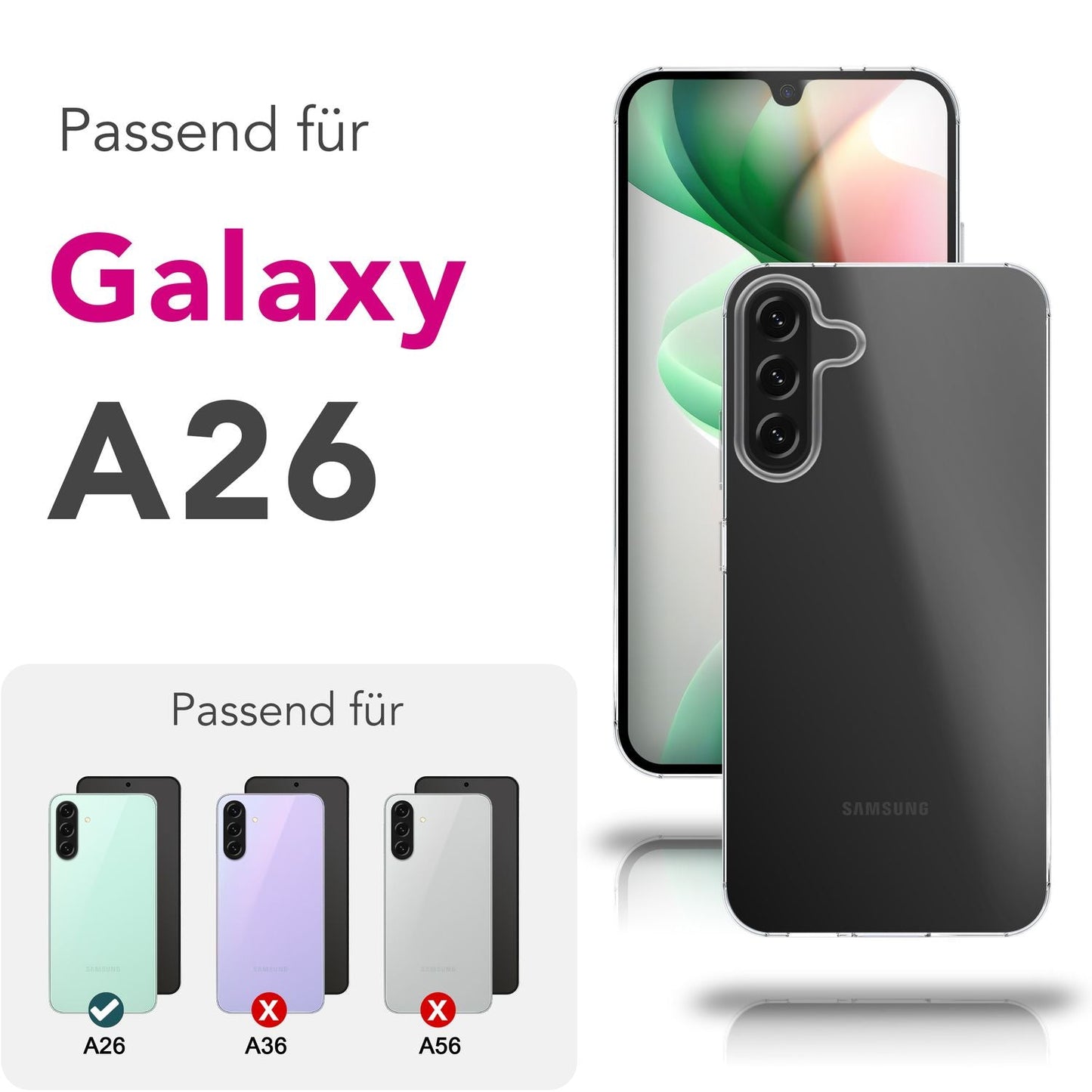 Husă NALIA AirFlex - Husă flexibilă TPU transparentă pentru Galaxy A26 - Subțire, rezistentă la apă