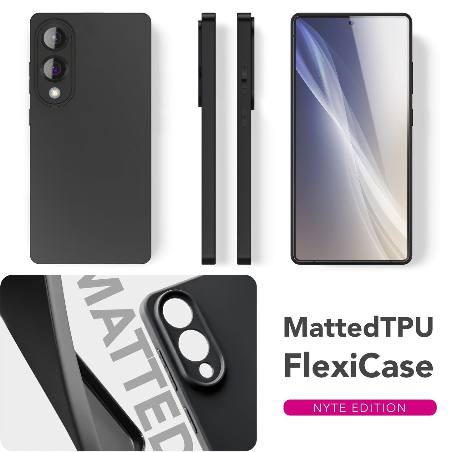 NALIA Strider Hülle für Samsung Galaxy S25 Edge – Schwarze Silikonhülle, Dünn & Schlank, Mattiert, Eingelassene Tasten-Kappen, Erhöhter Staubschutz, Strapazierfähig & Flexibel