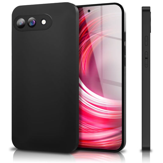 NALIA Strider Hülle für Google Pixel 9a – 1,28mm TPU Handyhülle Matt-Schwarz, Dünnes Softcase mit Staubschutz-Tasten, Kratzfestes Silikon Cover mit Grip, Schutzhülle im Slim Design