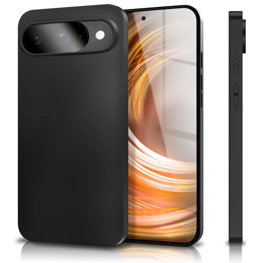 NALIA Strider Hülle für Google Pixel 9 – Schlankes 1,28mm TPU Cover in Matt-Schwarz, Handyhülle mit Soft-Touch Finish & Staubschutz-Tasten, Strapazierfähig, Kratzfeste Schutzhülle
