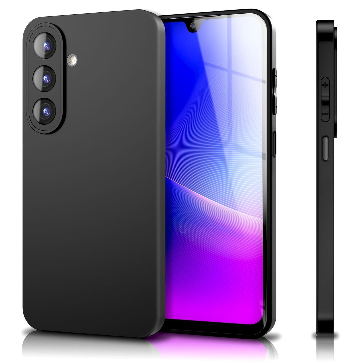 NALIA Strider Hülle für Samsung Galaxy A26 – Ultraflaches TPU Case 1,28mm, Mattes Backcover mit Staubschutz-Buttons, Fingerabdruckarmes Finish, Schwarze Strapazierfähige Handyhülle