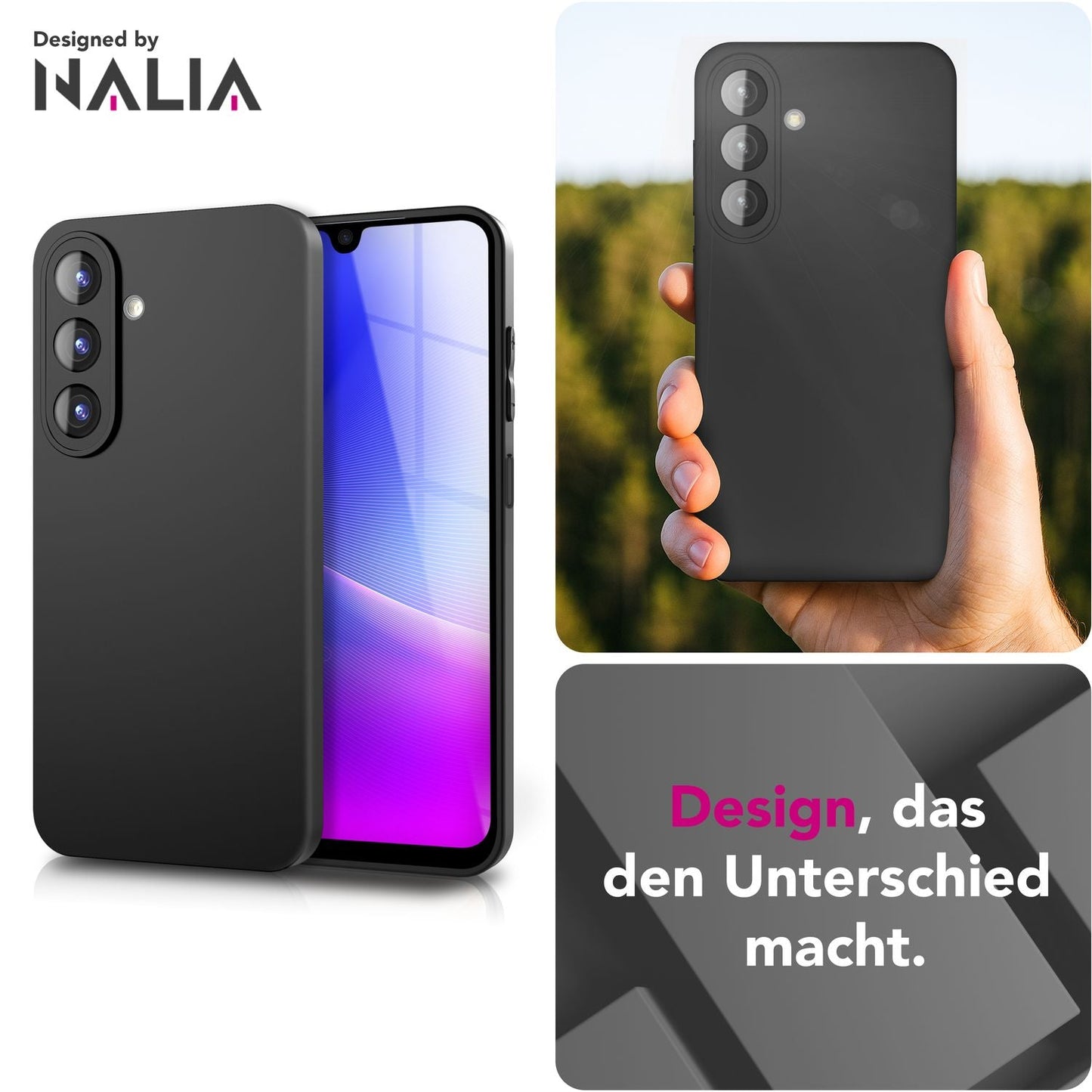 NALIA Strider Hülle für Samsung Galaxy A26 – Ultraflaches TPU Case 1,28mm, Mattes Backcover mit Staubschutz-Buttons, Fingerabdruckarmes Finish, Schwarze Strapazierfähige Handyhülle