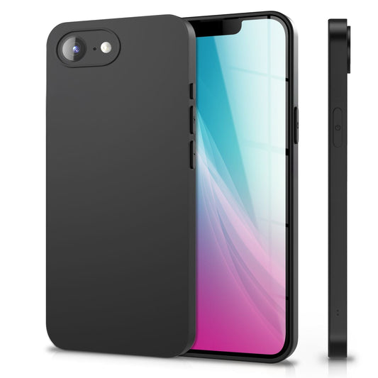 NALIA Strider Hülle für iPhone 16e, Ultradünnes 1,28 mm Slim TPU Case, Mattes Finish, Staubschutz durch Tastenabdeckung, Passgenaue Soft-Touch Schale, Schwarze Handyhülle
