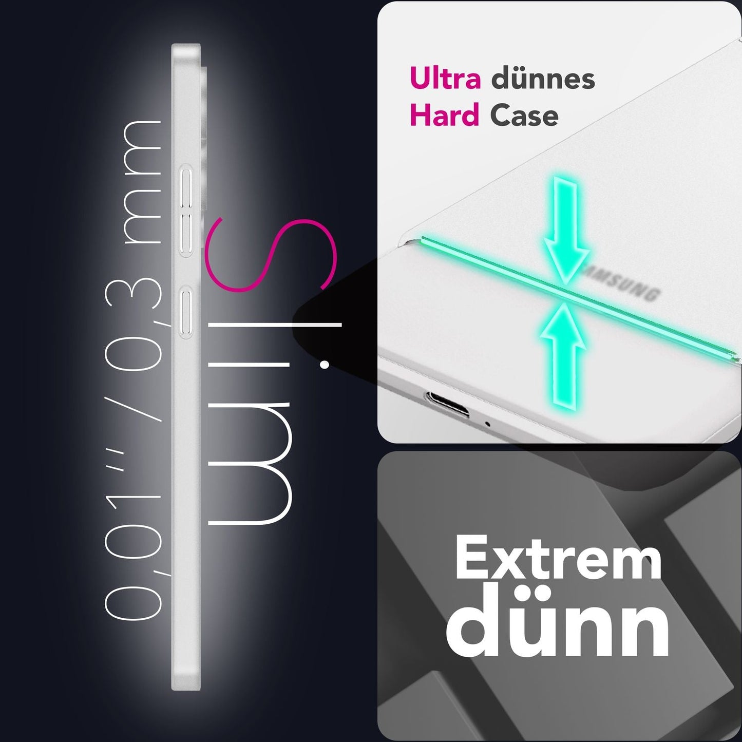 NALIA Phantom Hülle für Samsung Galaxy S25 Edge – Extrem Dünn 0,3mm, Mattiert, Anti-Fingerabdruck, Schlankes Hardcover, Federleicht, Ultra-Slim Handycover