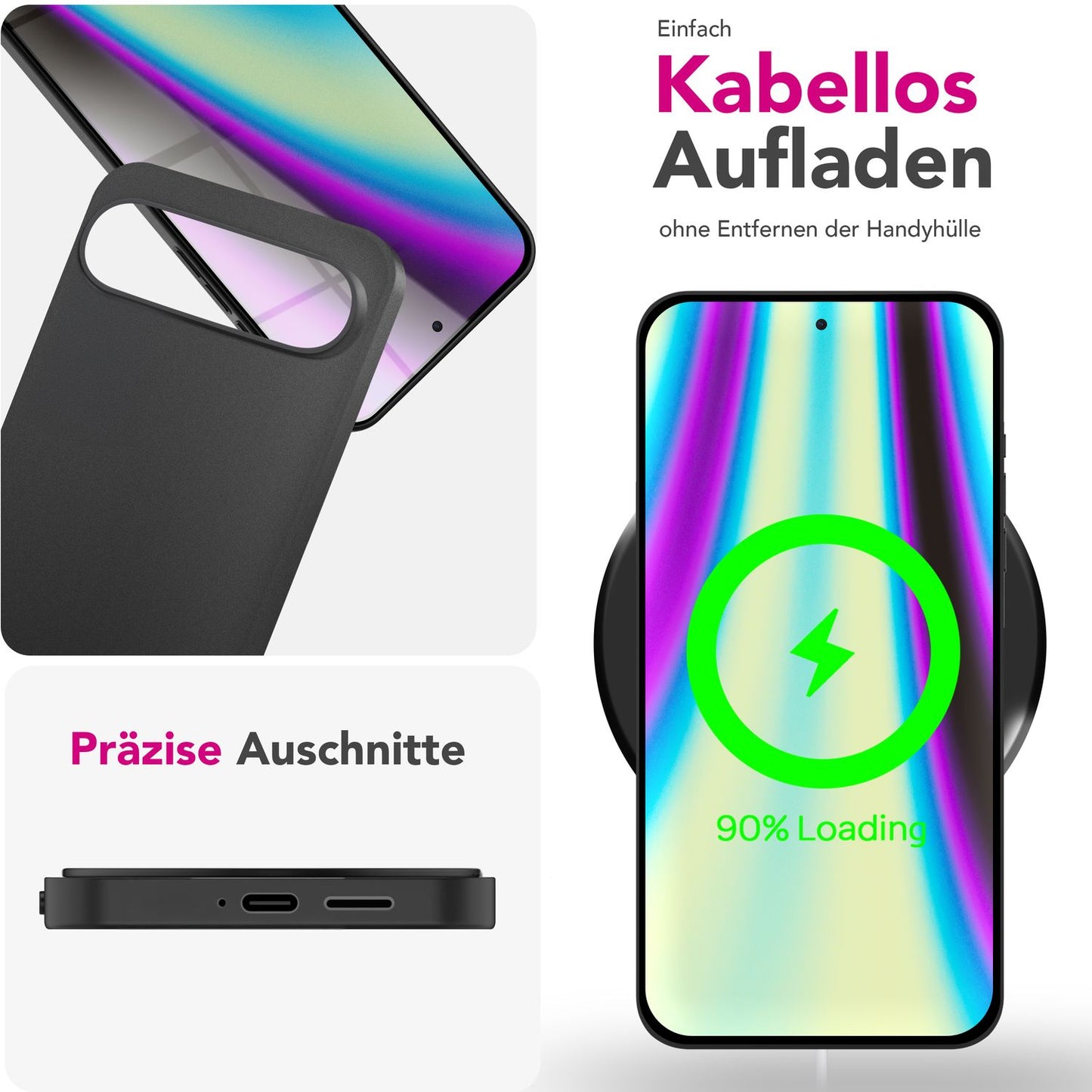 NALIA Phantom Hülle für Google Pixel 9 – Ultradünn 0,3mm, Mattierte Handyhülle im Slim Design, Anti-Fingerprint Cover, Extrem Leichtes Hardcase, Minimalistisch