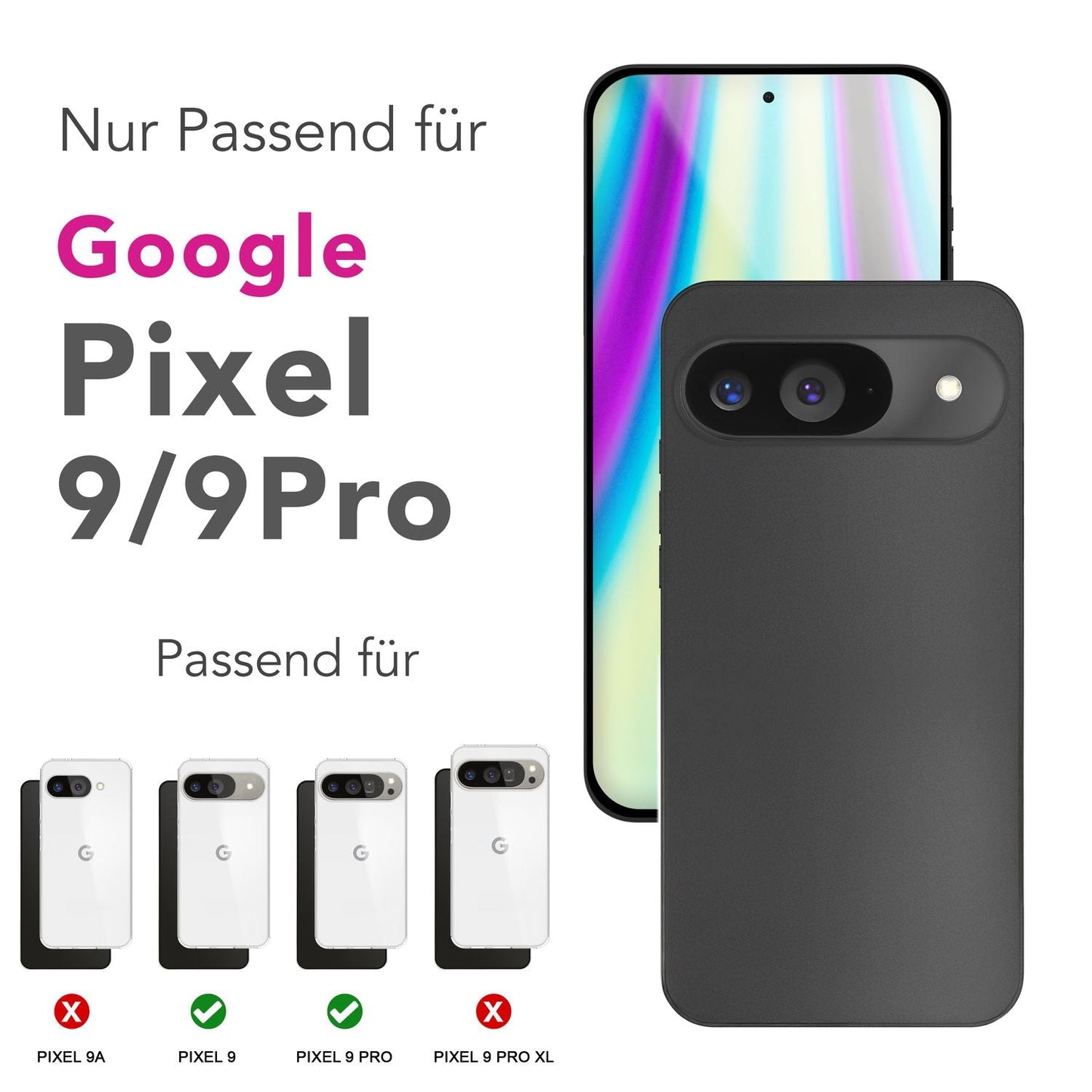 NALIA Phantom Hülle für Google Pixel 9 – Ultradünn 0,3mm, Mattierte Handyhülle im Slim Design, Anti-Fingerprint Cover, Extrem Leichtes Hardcase, Minimalistisch